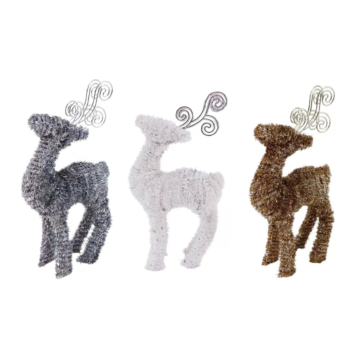 Christmas-themed Tinsel Reindeer Decor, Assorted Colors. — coming to Dollar Tree Sep 16, 2026