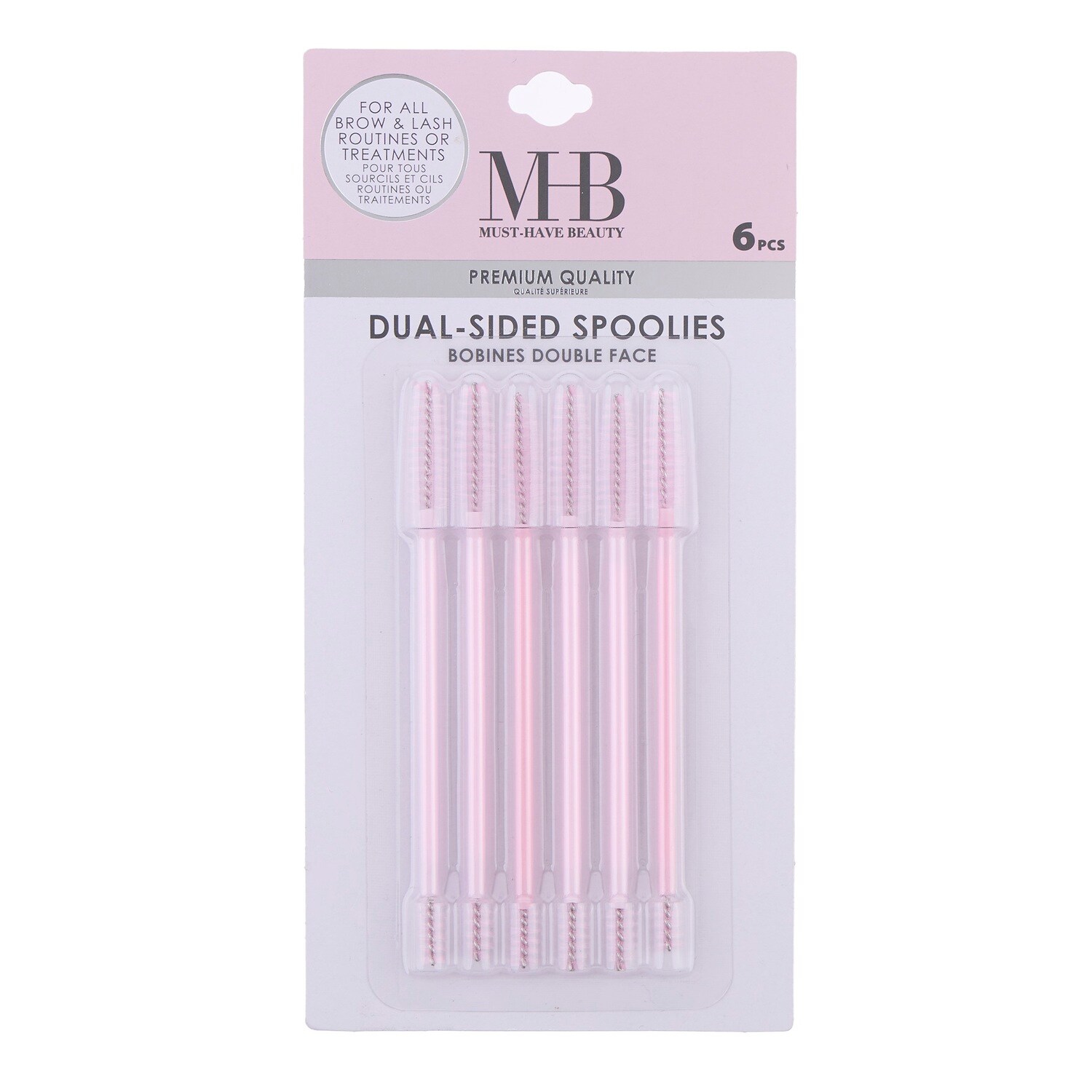 Must-Have Beauty Premium Quality Dual Sided Brow And Lash Spoolies, 6-pc Pack. — coming to Dollar Tree Sep 18, 2026