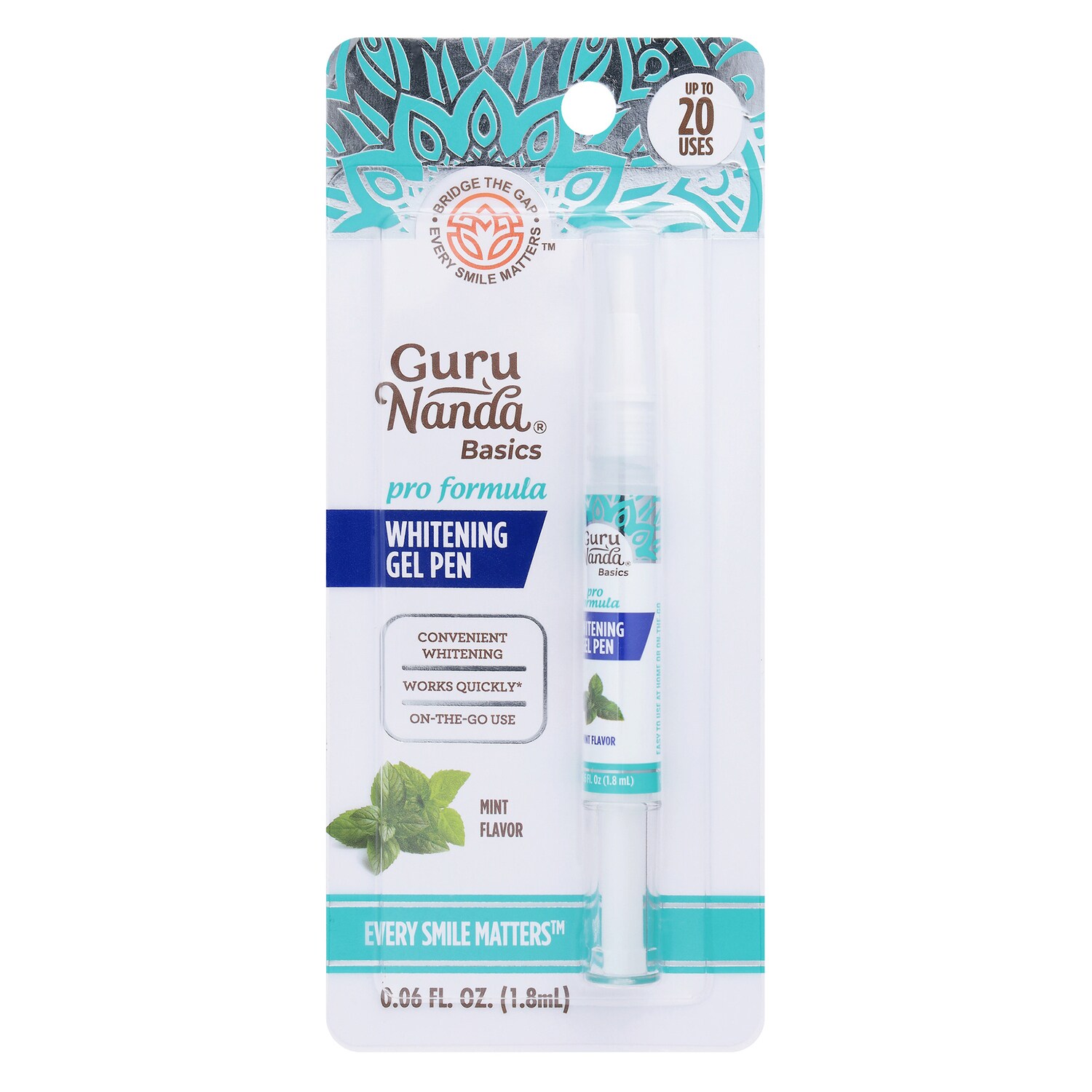 Gurunanda Basics Pro Formula Mint Flavor Whitening Gel Pen — coming to Dollar Tree Sep 3, 2026