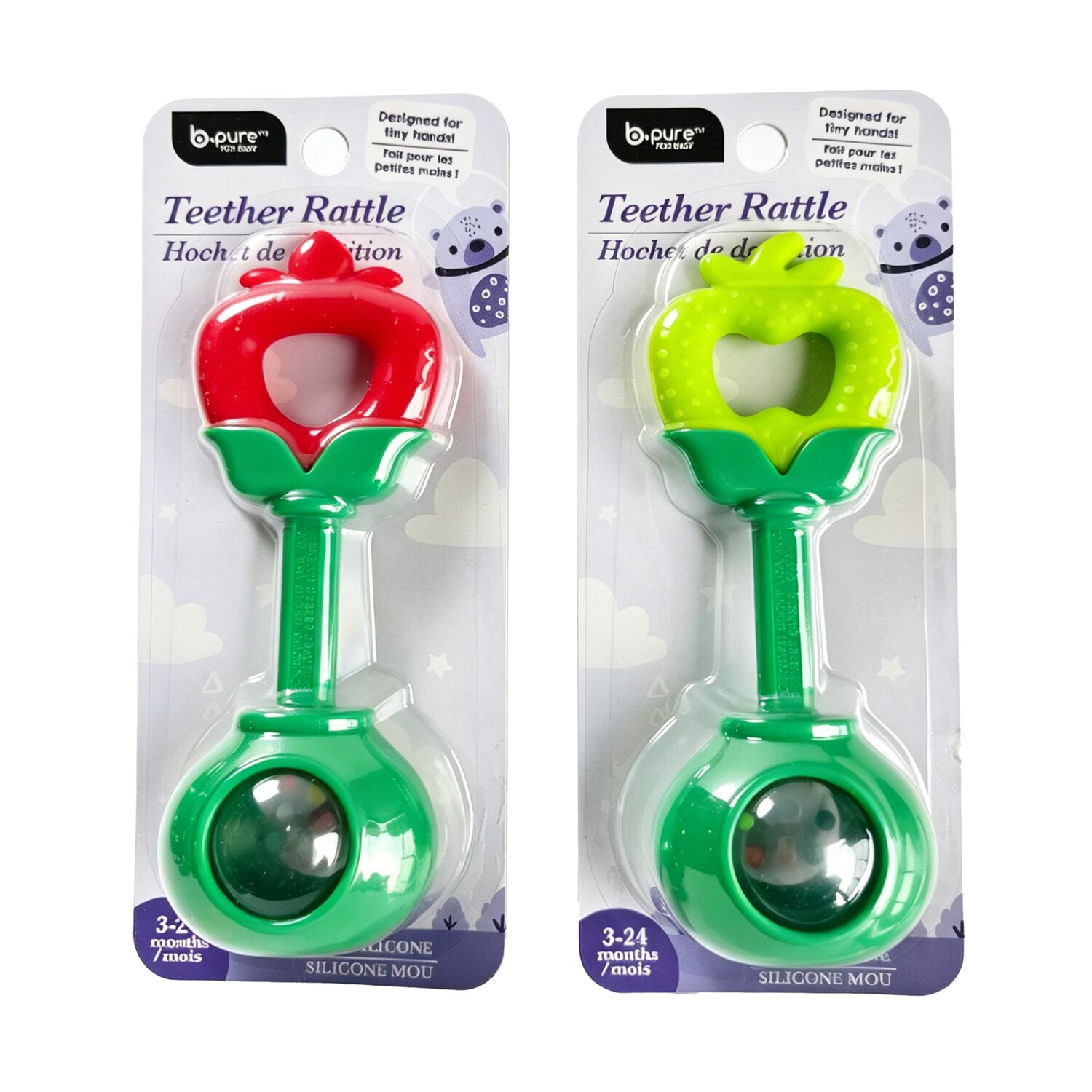 B Pure For Baby Teether Rattle Toy, Assorted Colors — coming to Dollar Tree Oct 2, 2026