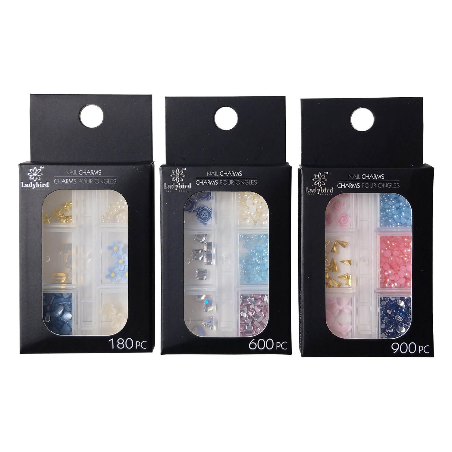 Ladybird Nail Charms, Assorted Styles, 180-pc, 600-pc, And 900-pc Packs. — coming to Dollar Tree Aug 21, 2026