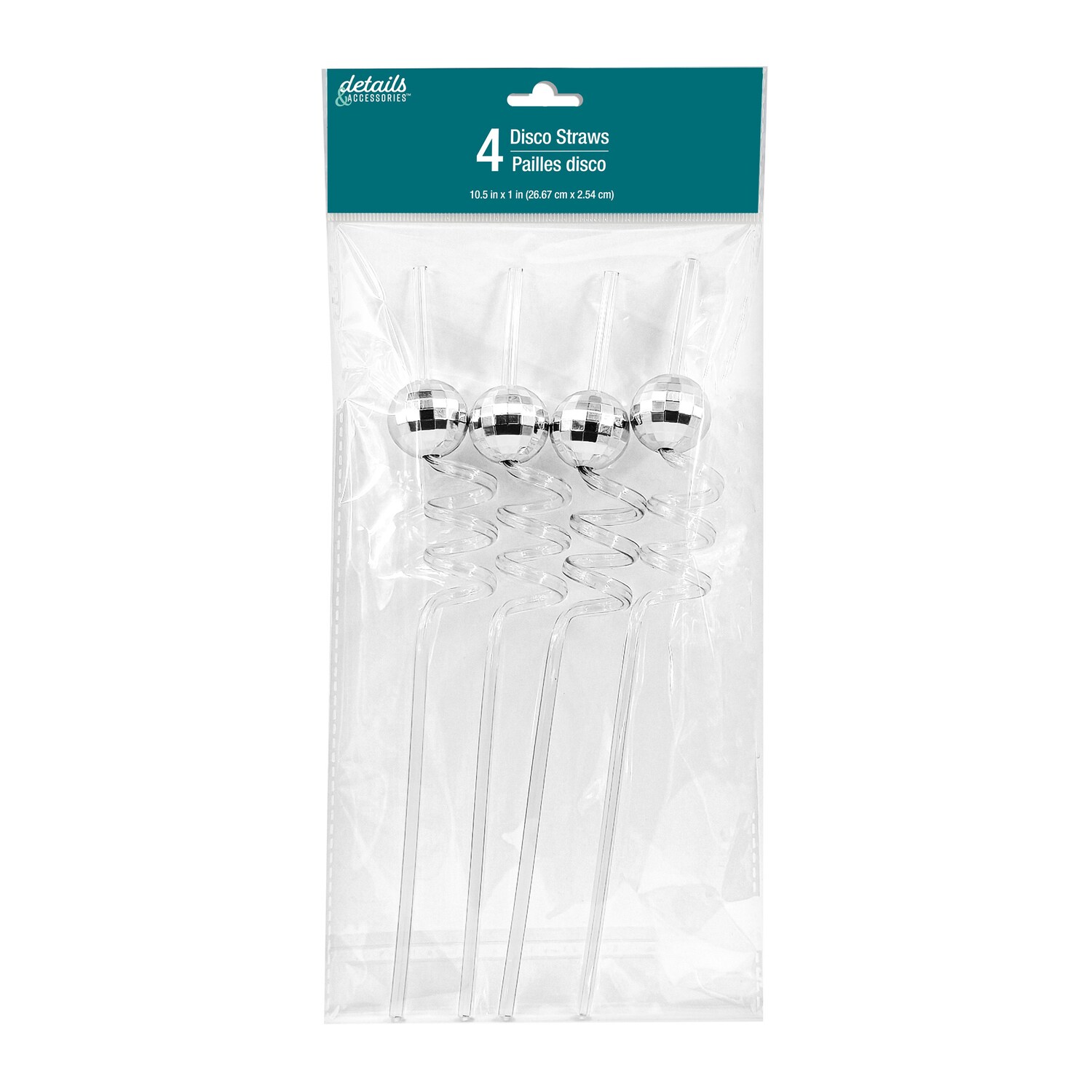 Details & Accessories Disco Straw, 4-pc Pack — coming to Dollar Tree Sep 18, 2026