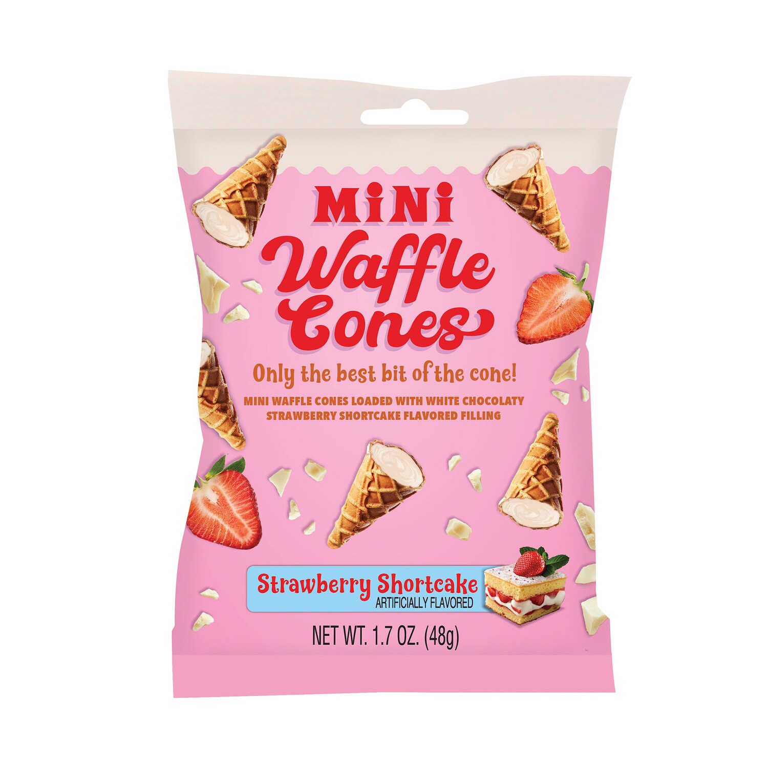 Mini Strawberry Shortcake Waffle Cones, 1-ct. — coming to Dollar Tree Sep 15, 2026