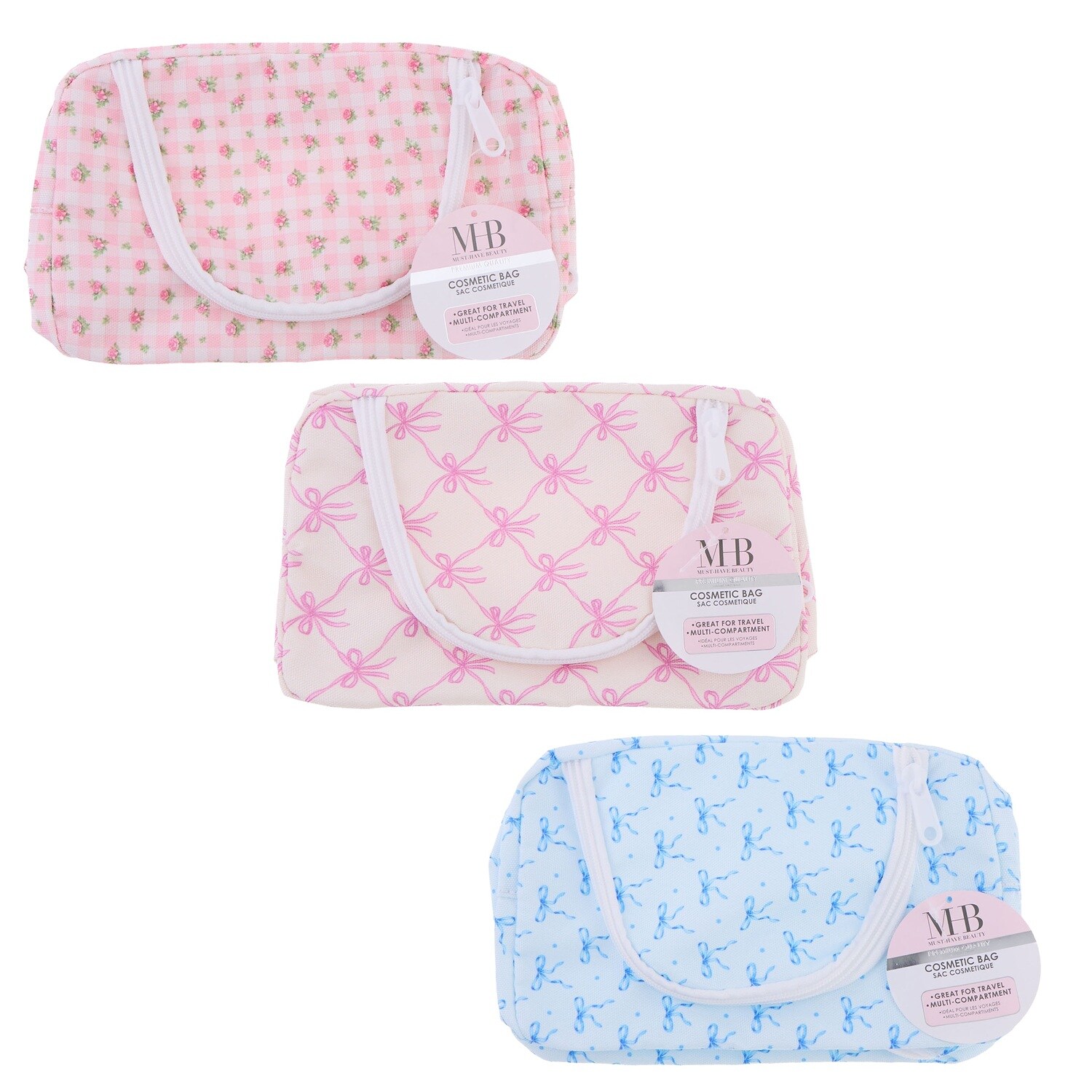 Must-Have Beauty Multi-Compartment Cosmetic Bag, Assorted Patterns, 1-ct. — coming to Dollar Tree Nov 30, 2026