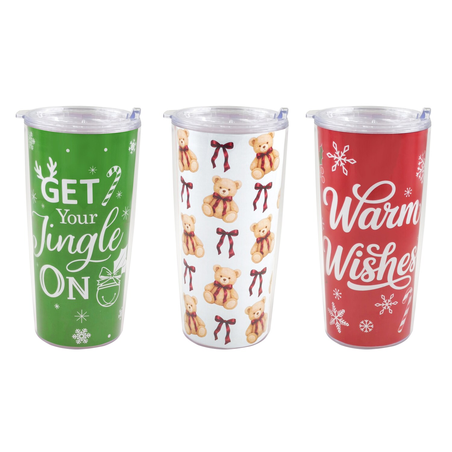 Winter-Themed Tumbler With Lid, Assorted Colors — coming to Dollar Tree Nov 7, 2026