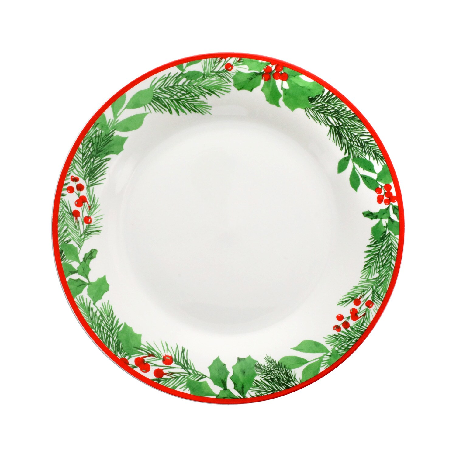 Holly Wreath-themed Dinner Plate — coming to Dollar Tree Sep 18, 2026