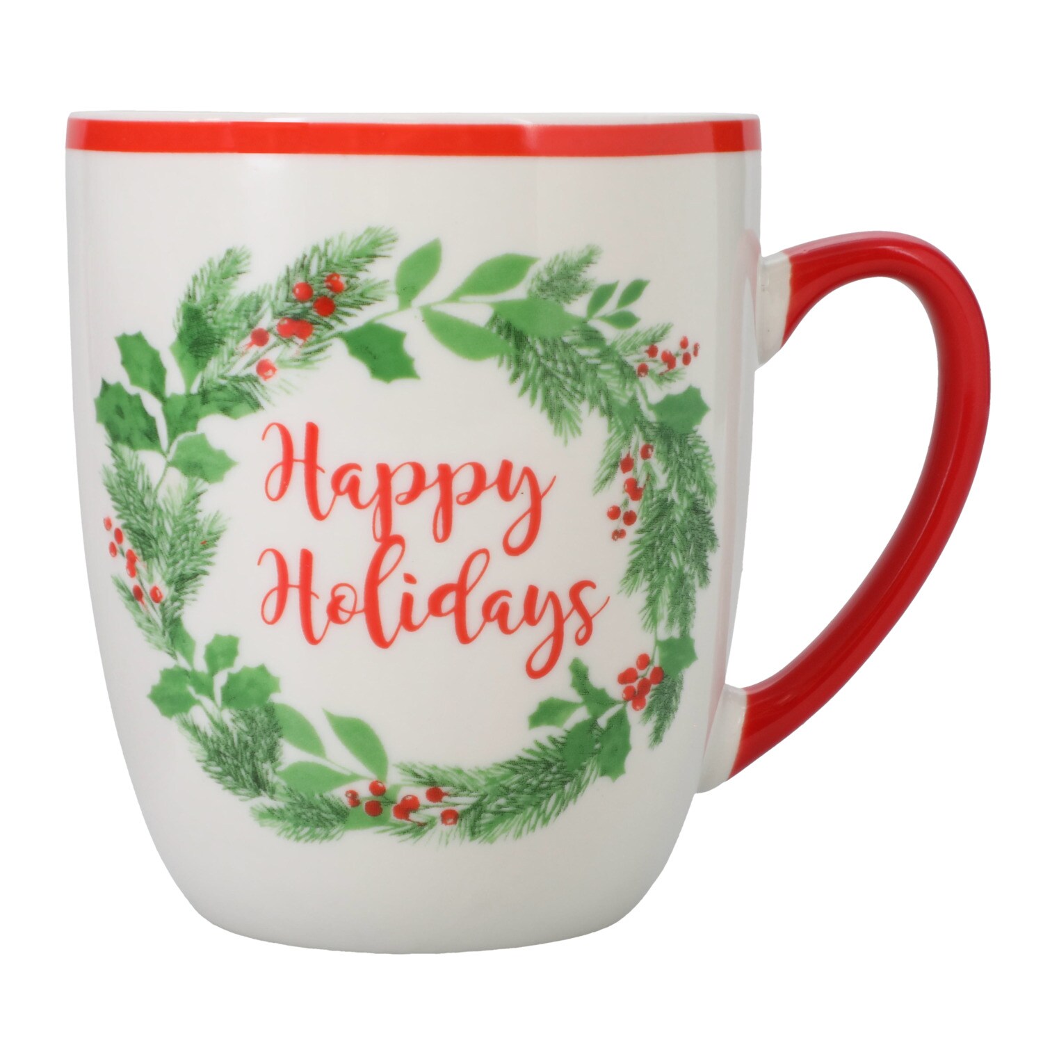 Christmas Mug With Holly Wreath Design — coming to Dollar Tree Sep 18, 2026