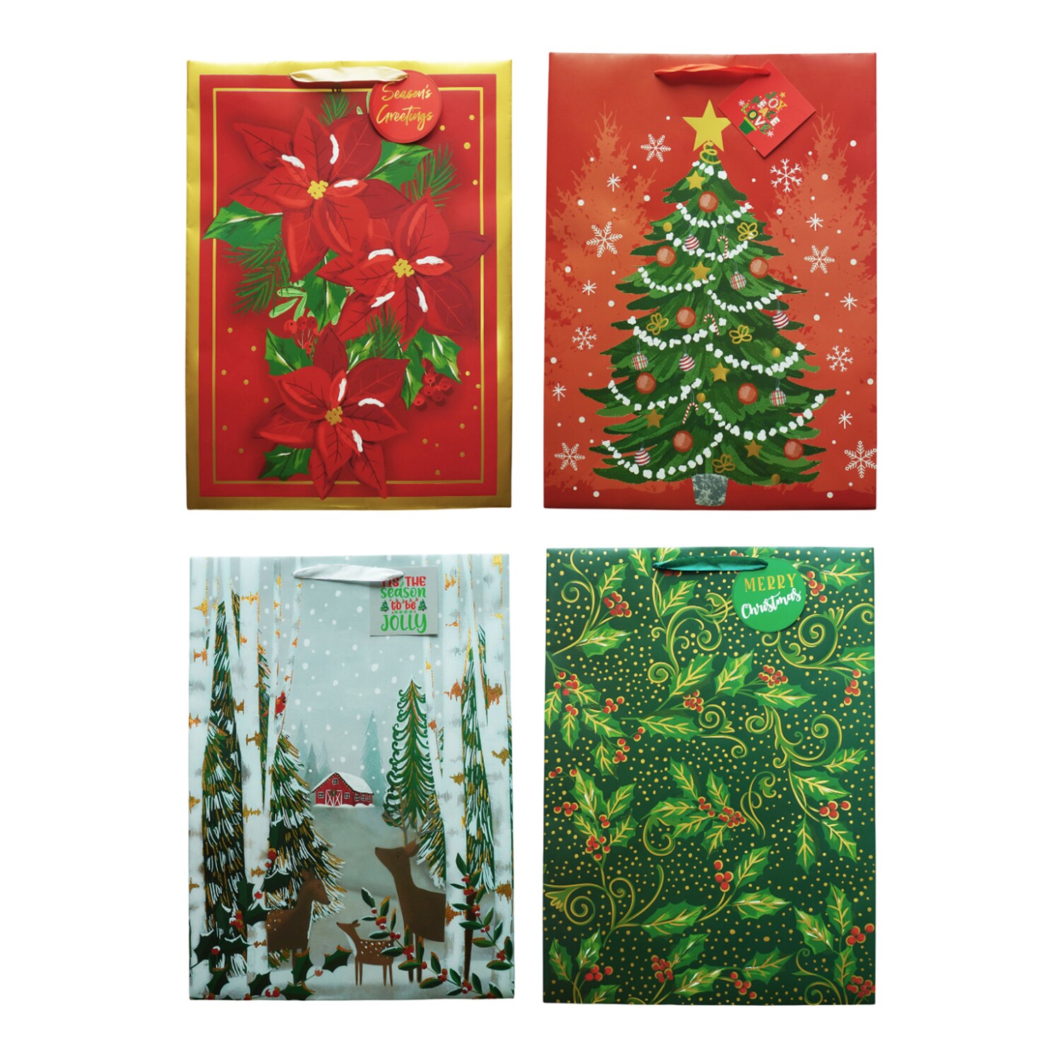 Extra-Large Traditional Christmas Gift Bag, Assorted Styles — coming to Dollar Tree Sep 18, 2026