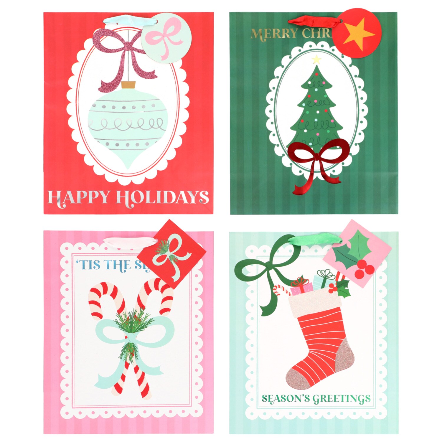 Voila Colorful Large Christmas Gift Bag, Assorted Designs — coming to Dollar Tree Sep 18, 2026