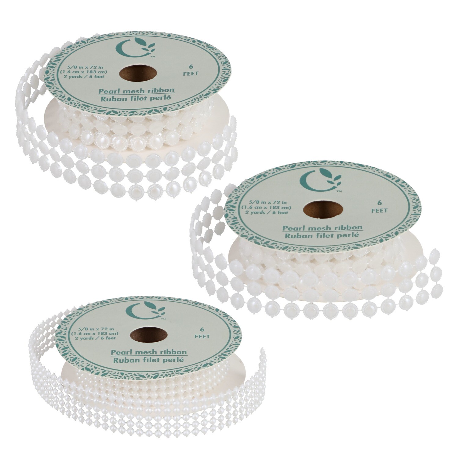 Pearl Mesh 6 ft Ribbon, Assorted Styles, 1-ct. — coming to Dollar Tree Aug 28, 2026