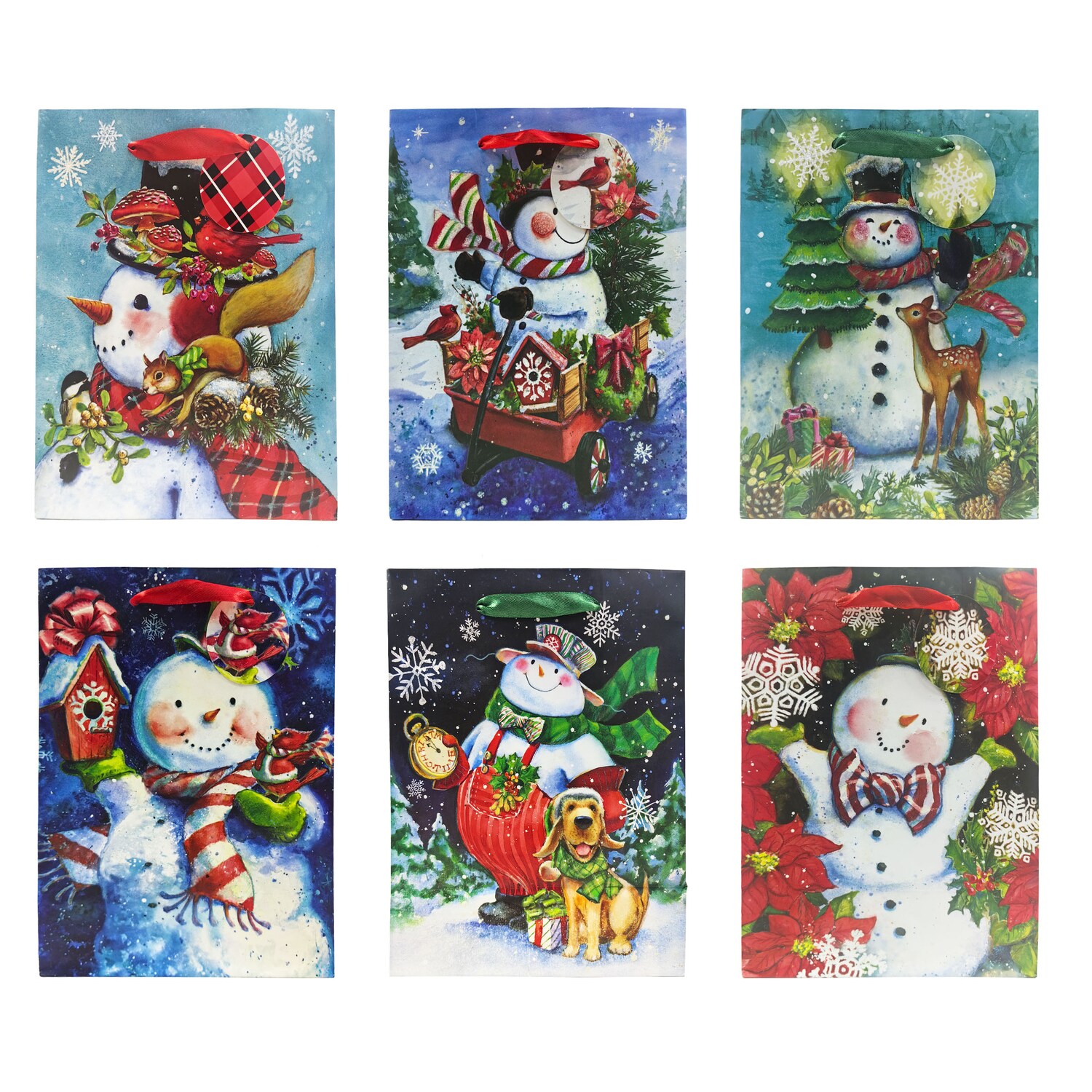 Christmas Snowman-themed Gift Bag, Assorted Styles — coming to Dollar Tree Sep 30, 2026