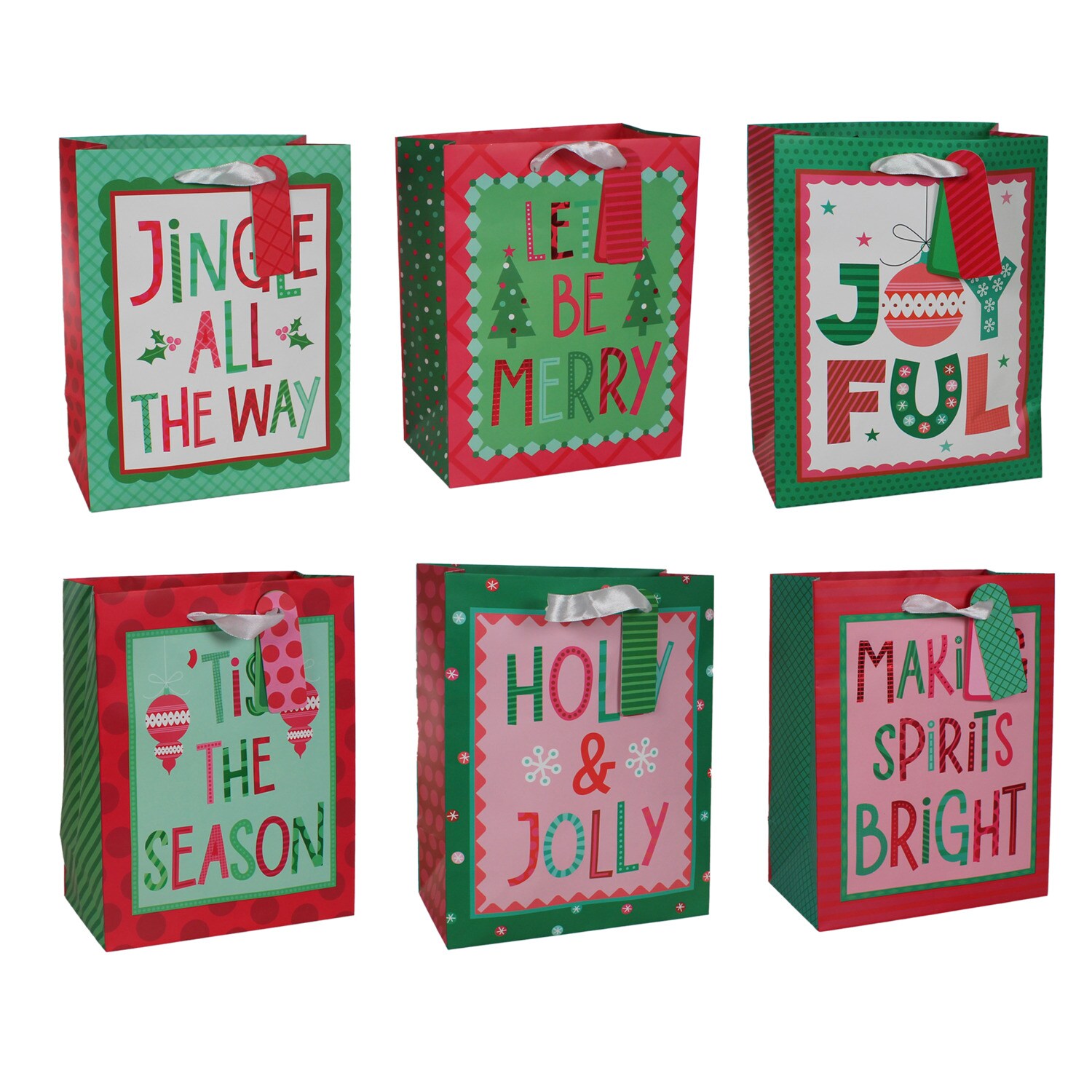 Medium Christmas Whimsical Text Gift Bag, 1 ct. — coming to Dollar Tree Aug 21, 2026