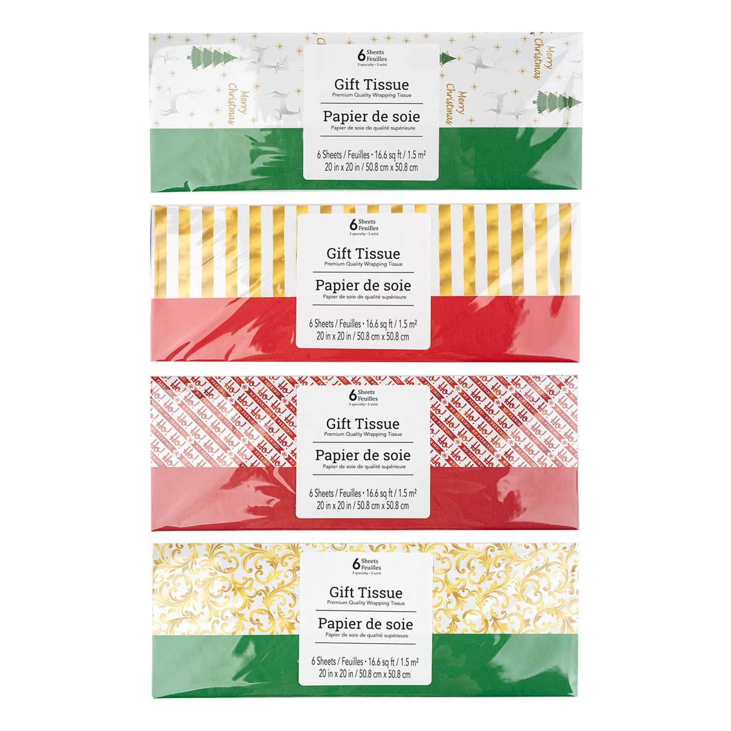 Premium Quality Wrapping Gift Tissue, Assorted Designs, 6-pc Pack. — coming to Dollar Tree Sep 30, 2026