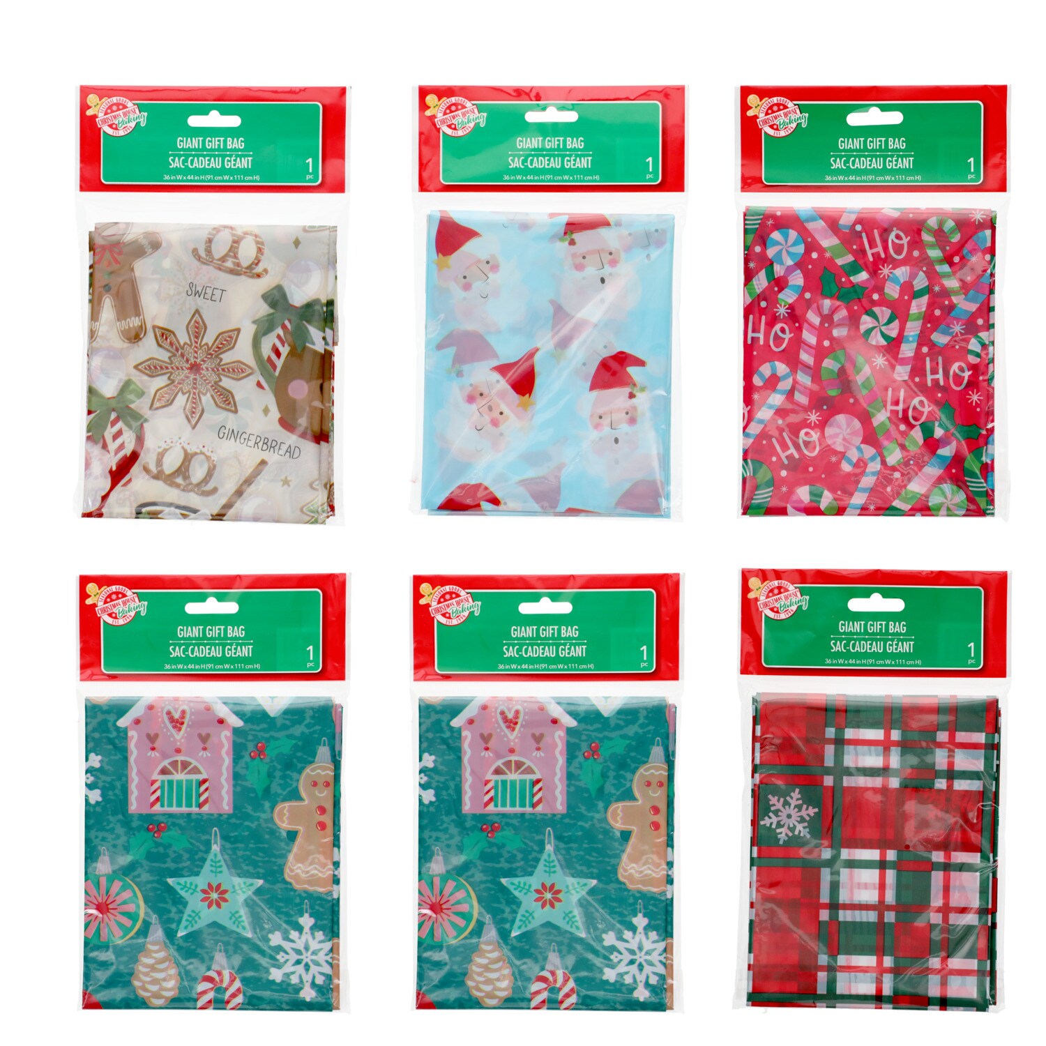 Christmas House Baking Giant Gift Bag, Assorted Designs — coming to Dollar Tree Aug 23, 2026