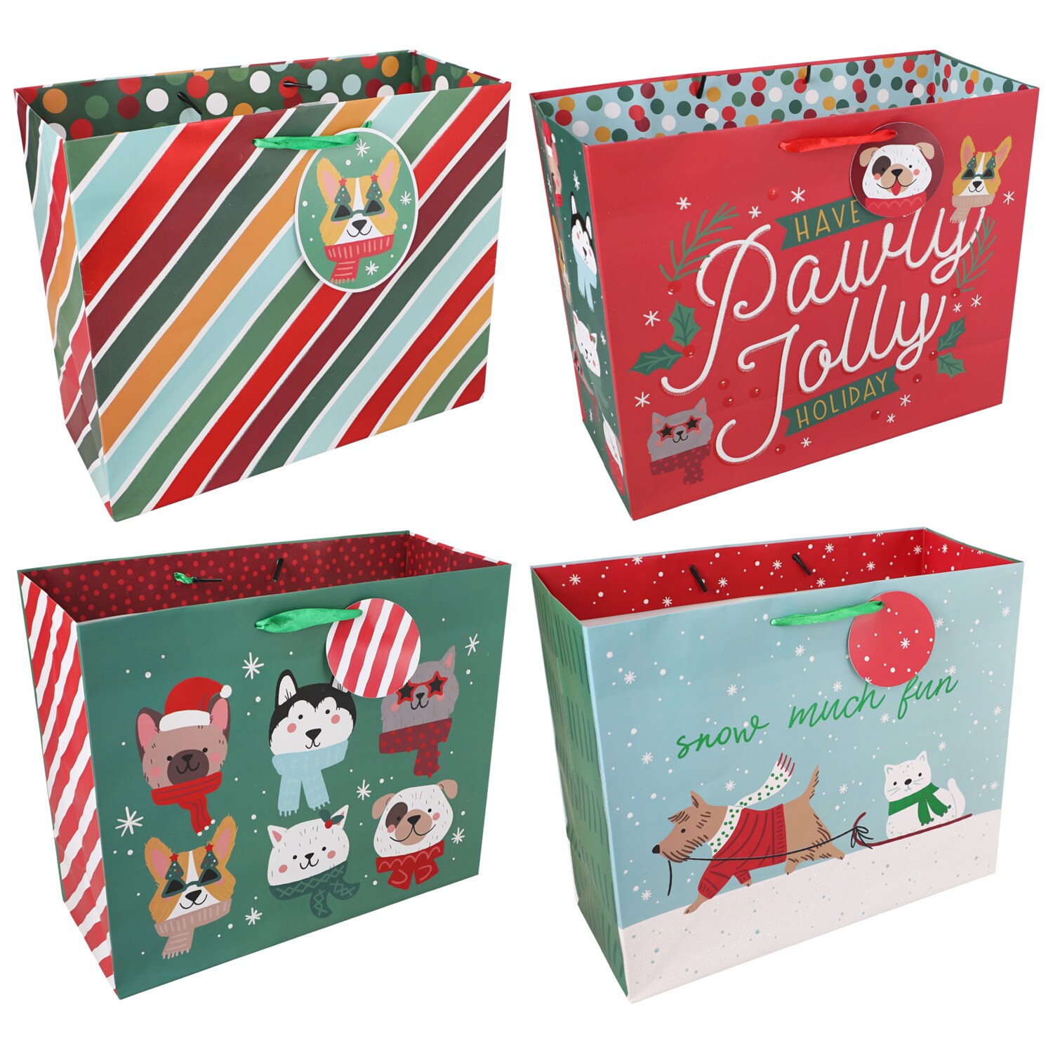 Pet-themed Christmas Gift Bag, Assorted Designs — coming to Dollar Tree Oct 1, 2026