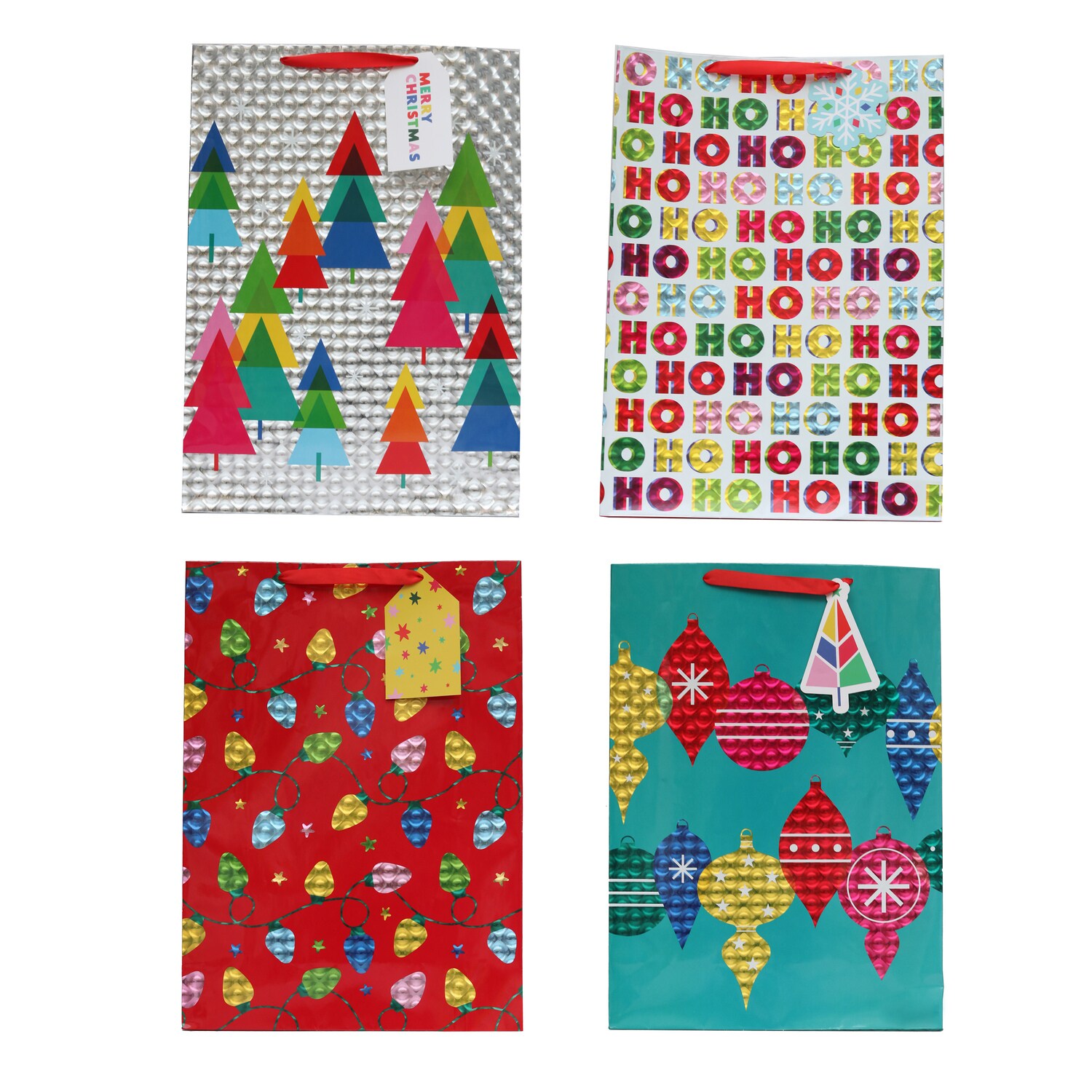 Extra-Large Christmas Whimsical Holographic Gift Bag, Assorted Designs — coming to Dollar Tree Sep 18, 2026