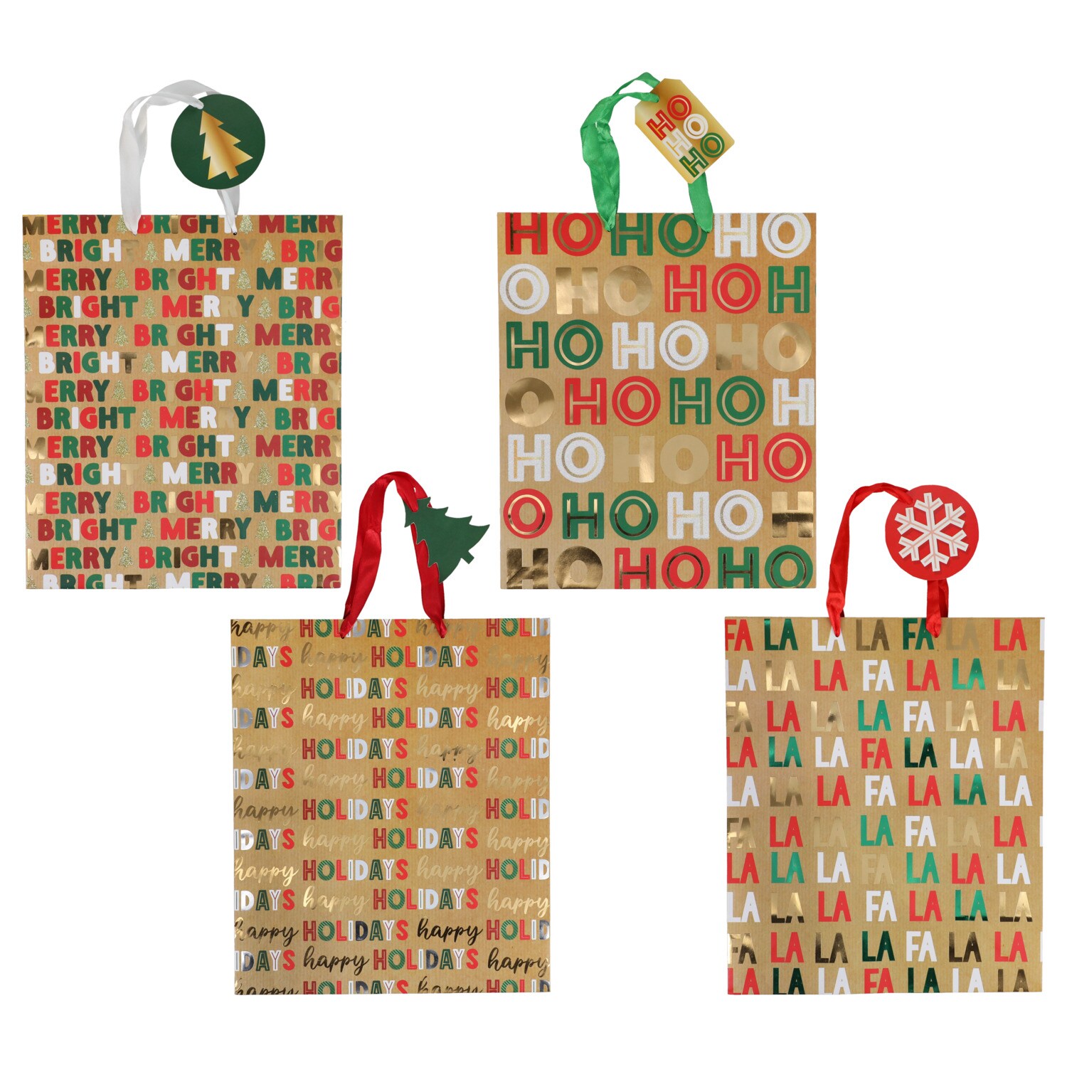 Voila Large Christmas Gift Bag, Assorted Designs — coming to Dollar Tree Sep 30, 2026