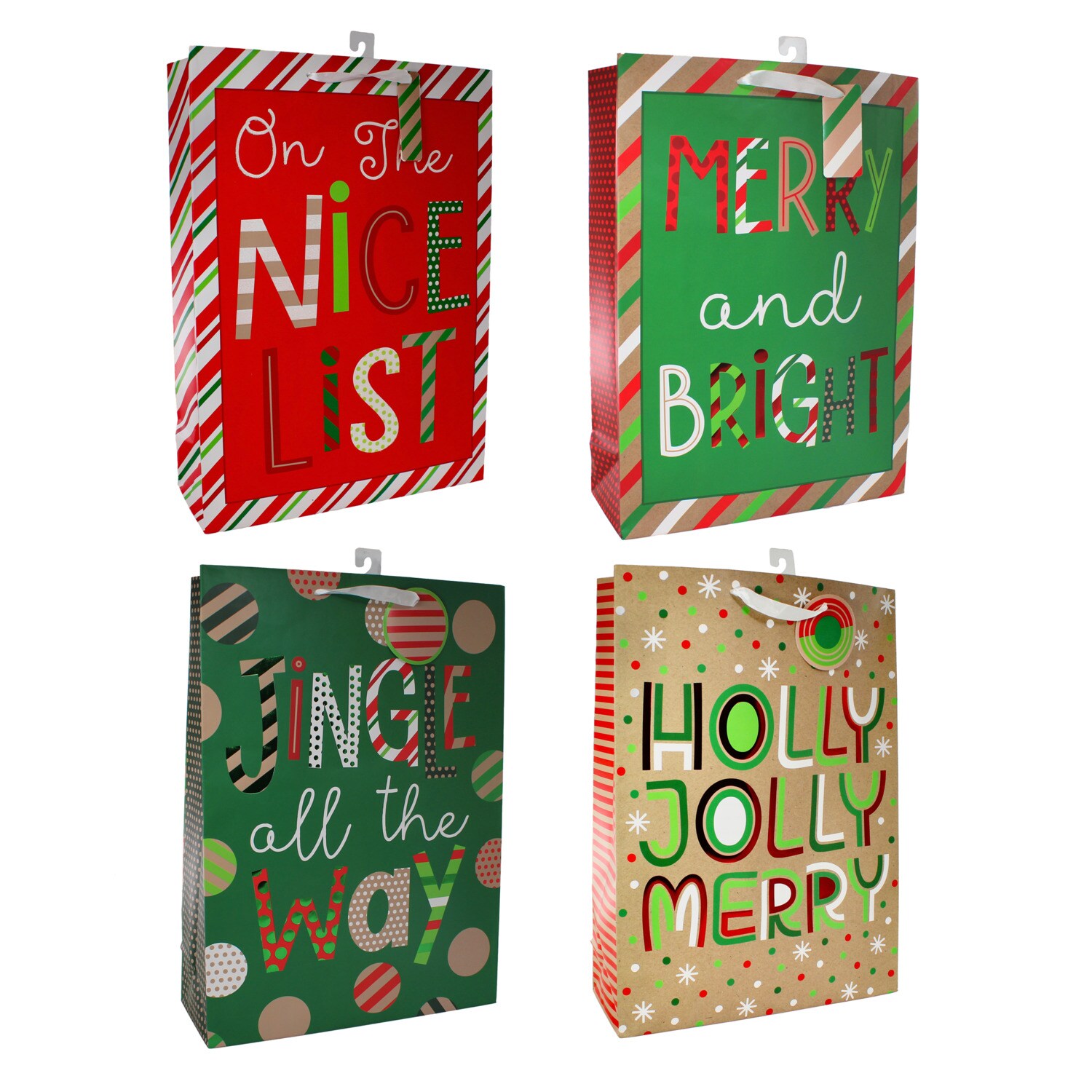 Extra-Large Christmas Whimsical Text Gift Bag — coming to Dollar Tree Sep 30, 2026
