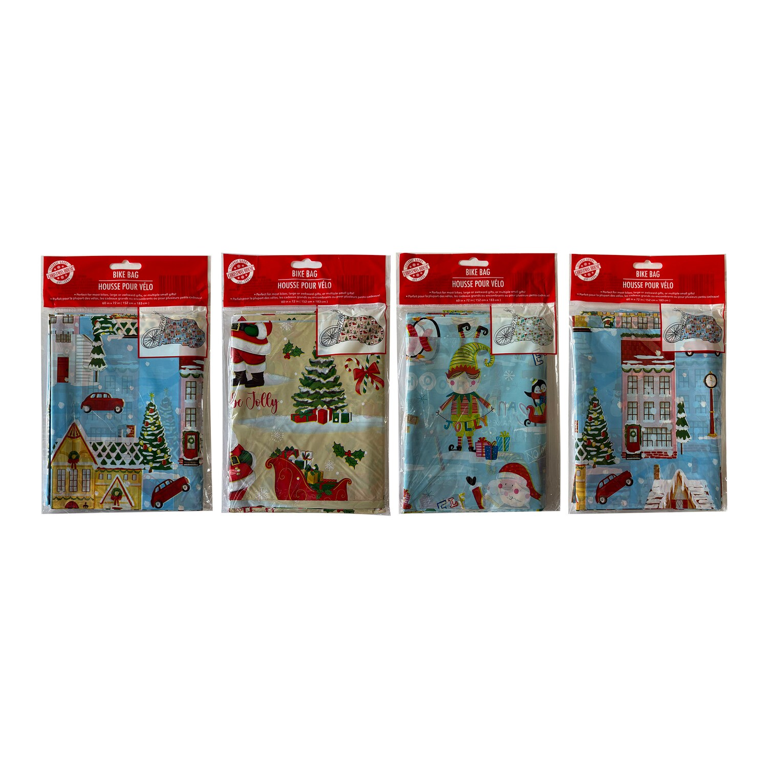 Christmas House Bike Gift Bag, Assorted Designs — coming to Dollar Tree Dec 25, 2026