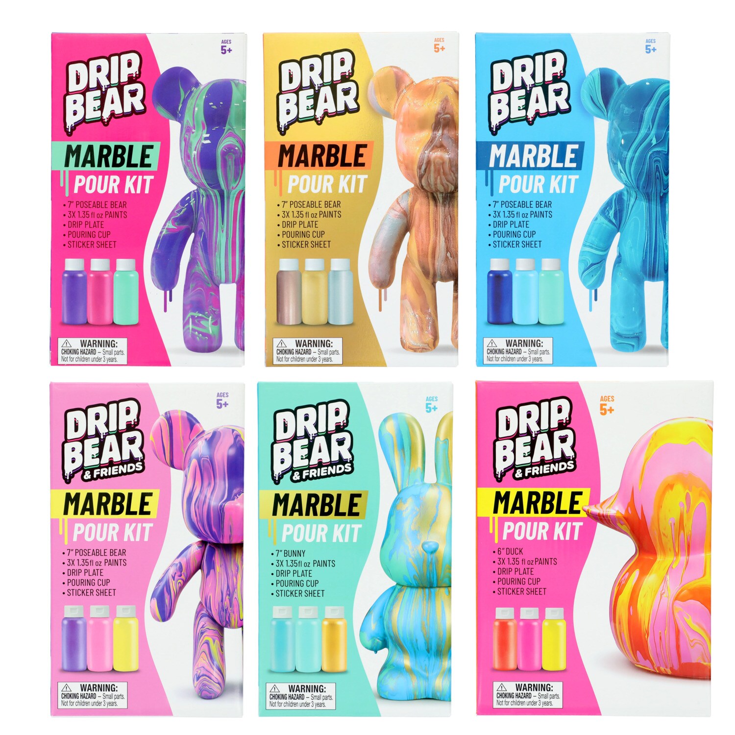 Drip Bear & Friends Marble Pour Kit, Assorted Designs — coming to Dollar Tree Sep 5, 2026