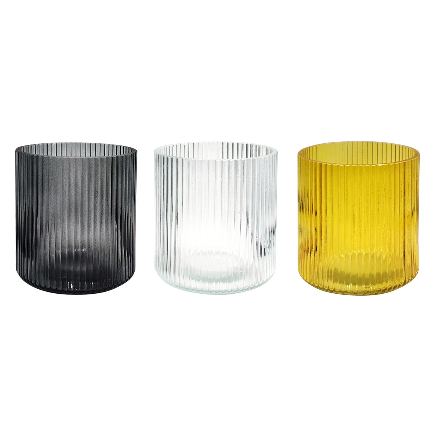 Ribbed Glass Candle Holder, Assorted Colors, 1-ct. — coming to Dollar Tree Sep 25, 2026