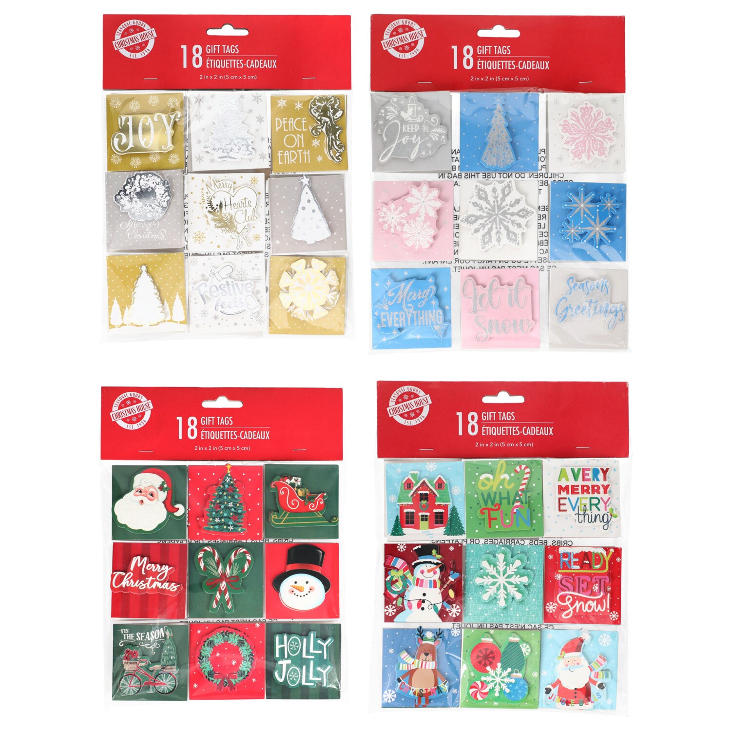 Christmas House Holiday Gift Bags, Assorted Designs, 18-pc Pack. — coming to Dollar Tree Sep 18, 2026