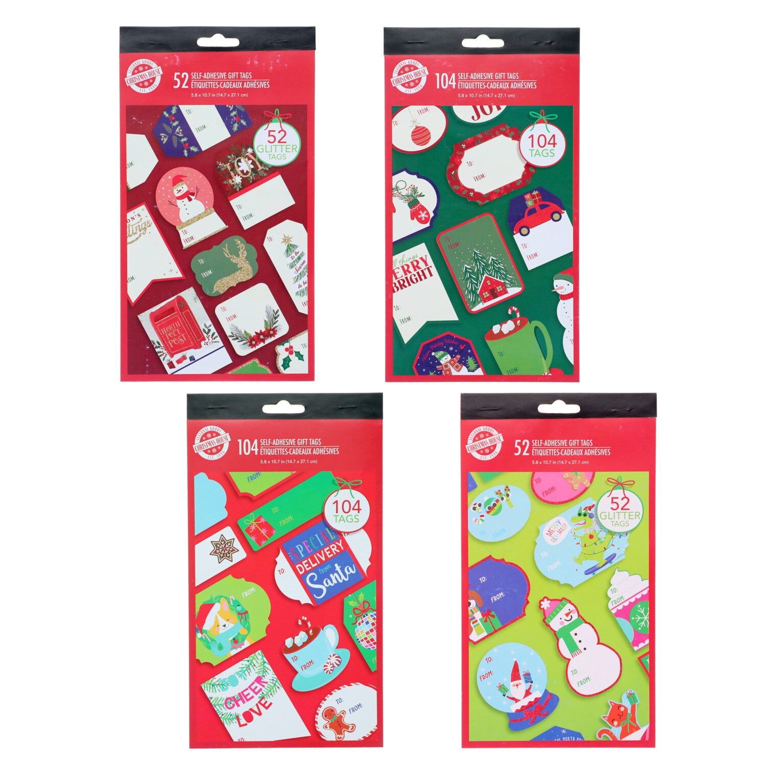 Christmas House Self-Adhesive Gift Tags, Assorted Designs, 52-pc And 104-pc Pack. — coming to Dollar Tree Sep 18, 2026