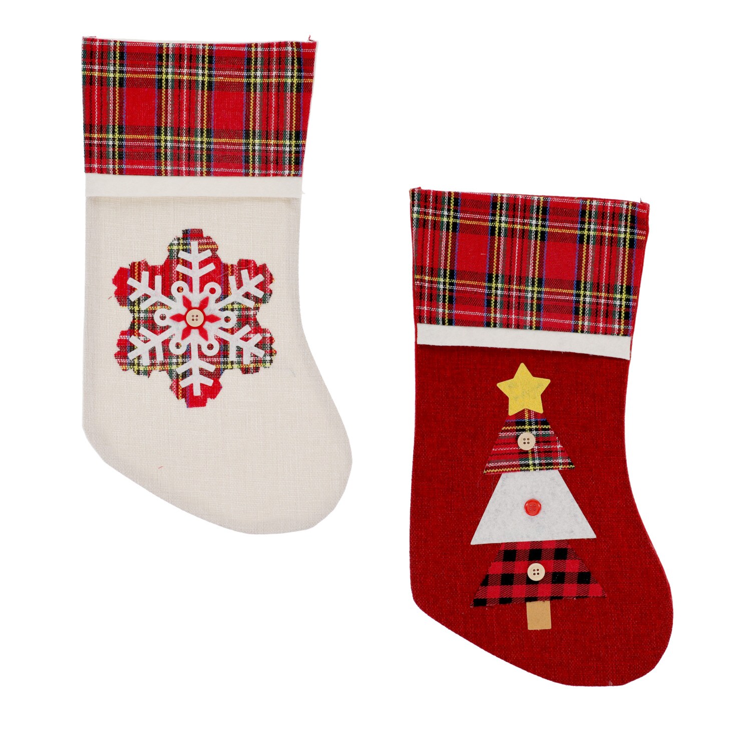 Christmas House Woodsy-Plaid Stockings, Assorted Designs, 1-ct. — coming to Dollar Tree Oct 7, 2026