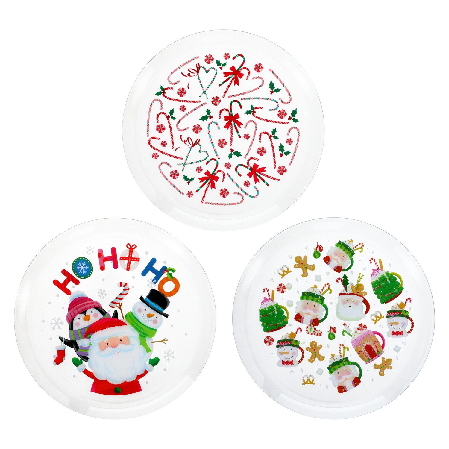 Christmas Theme Plastic Round Tray, Assorted Designs — coming to Dollar Tree Sep 1, 2026