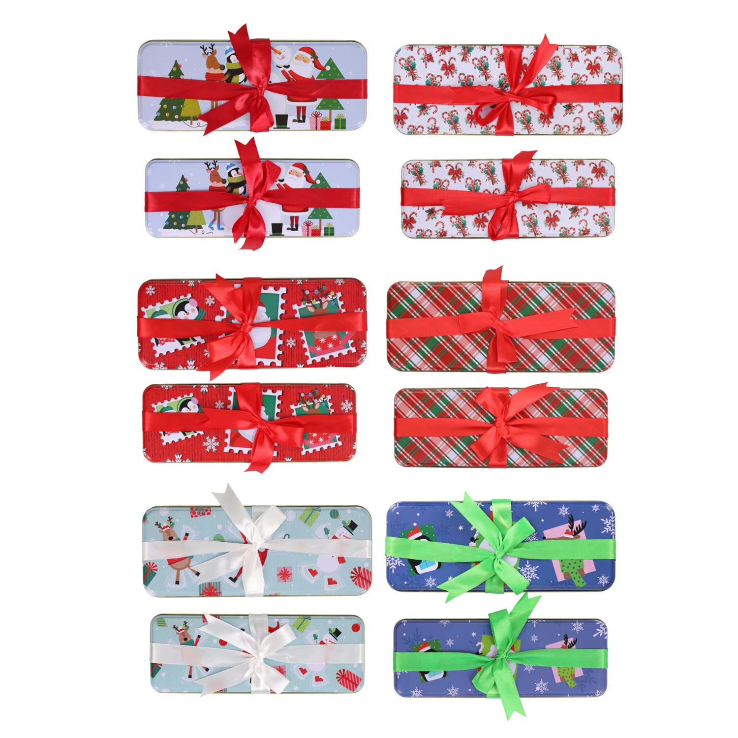 Christmas House Rectangular Tin Box With Ribbon, Assorted Designs, 2-pc Pack — coming to Dollar Tree Aug 26, 2026