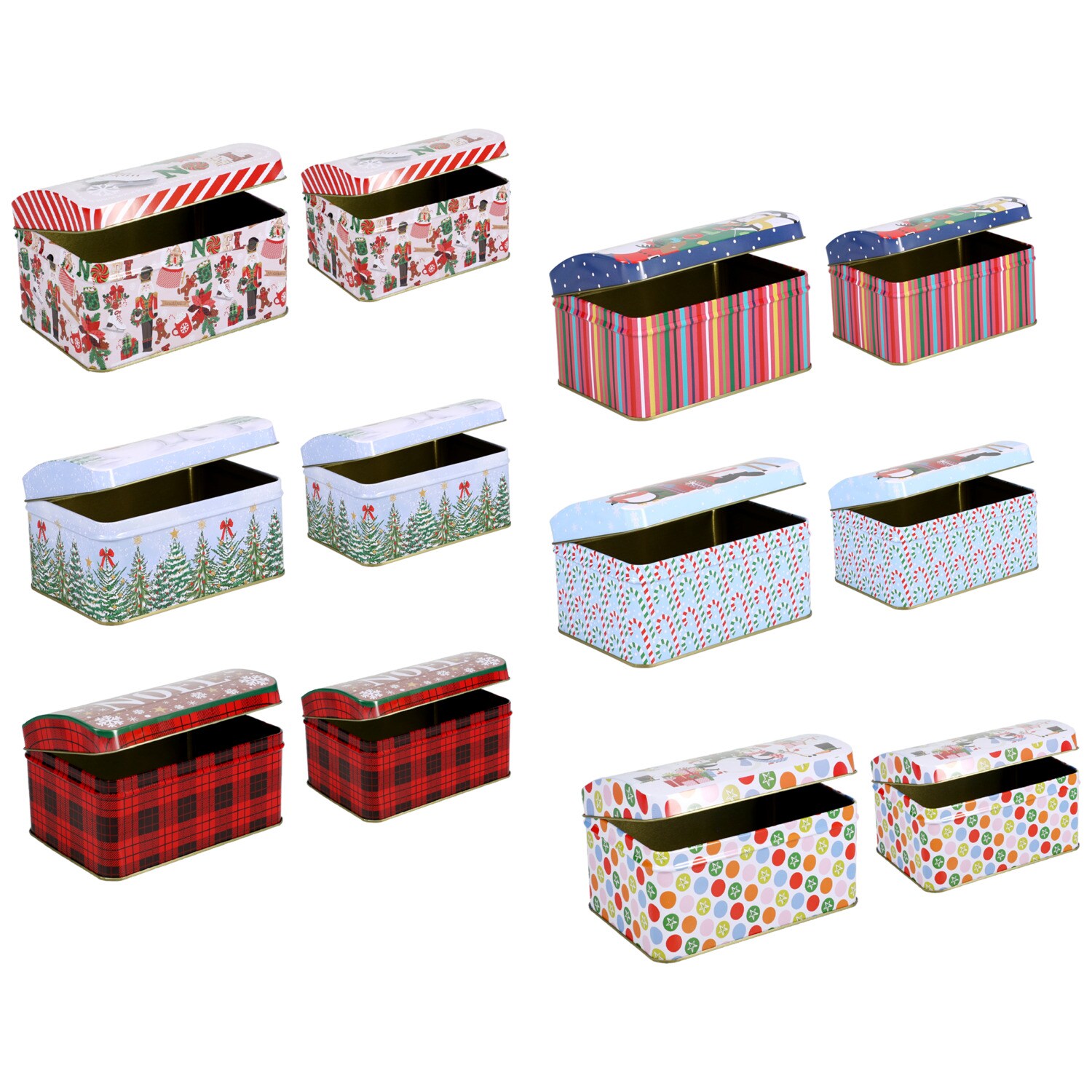 Christmas House Metal Tin, 2-pc Pack — coming to Dollar Tree Aug 26, 2026