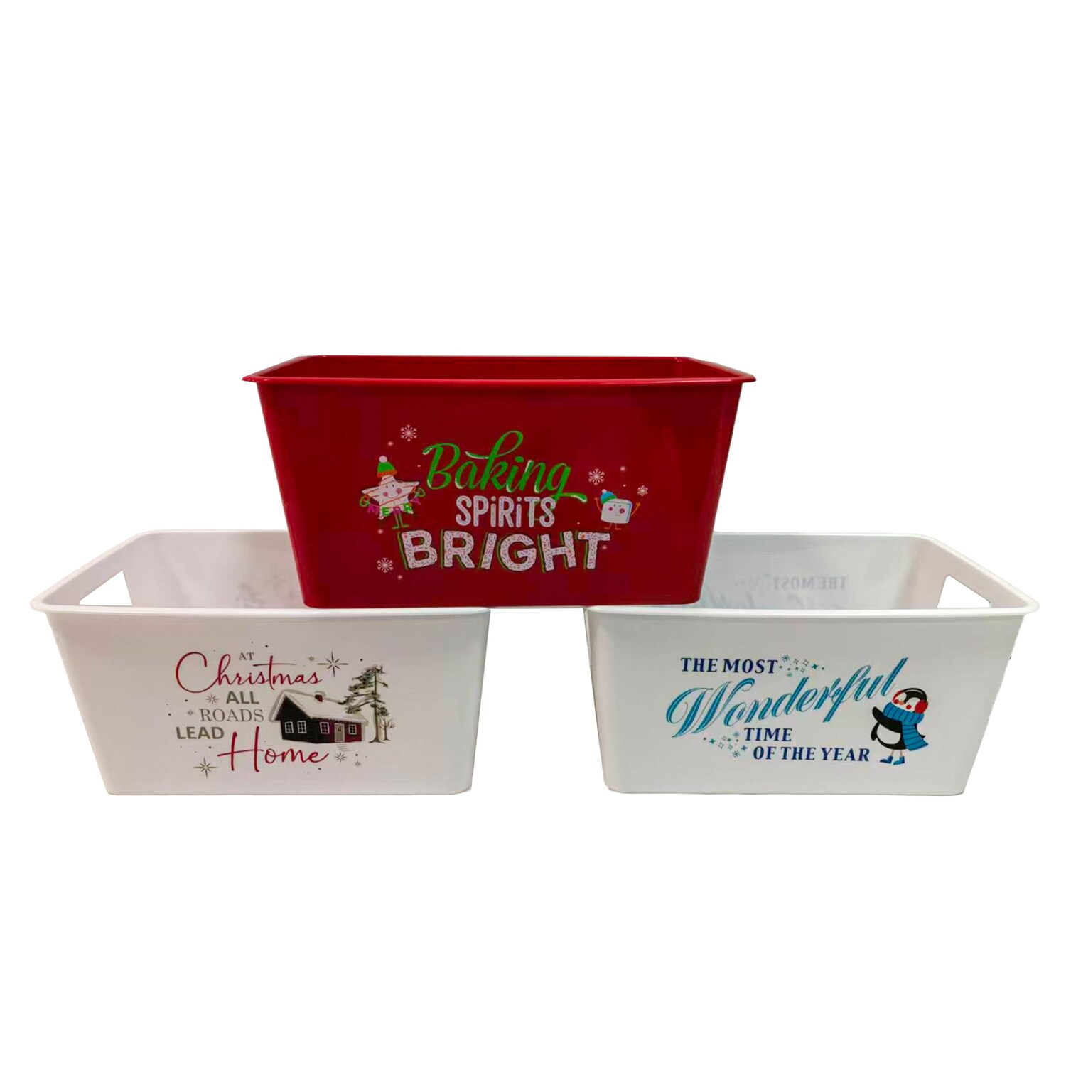 Christmas Rectangle Bucket with Handle, Assorted Designs. — coming to Dollar Tree Sep 16, 2026
