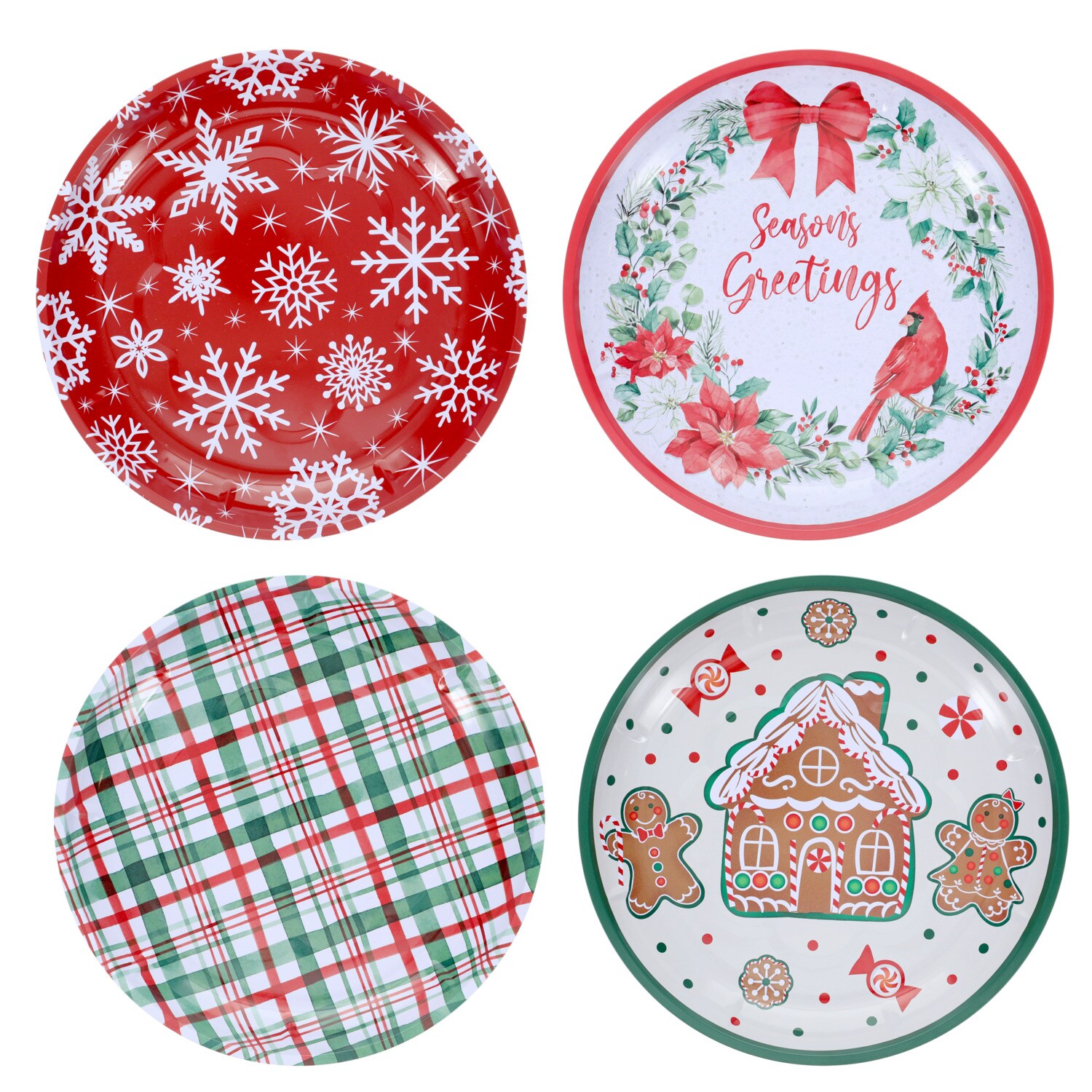 Christmas House Embossed Tin Tray, Assorted Designs — coming to Dollar Tree Aug 26, 2026