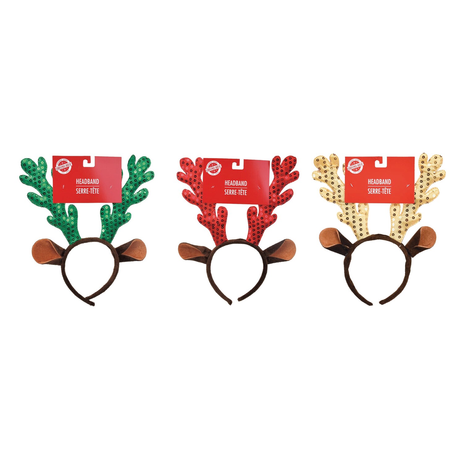 Christmas House Reindeer Headband, Assorted Colors — coming to Dollar Tree Sep 16, 2026