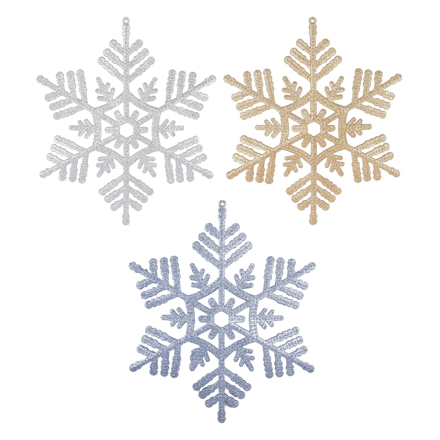 Christmas House Glitter Snowflake Wall Hanger, Assorted Colors — coming to Dollar Tree Sep 16, 2026