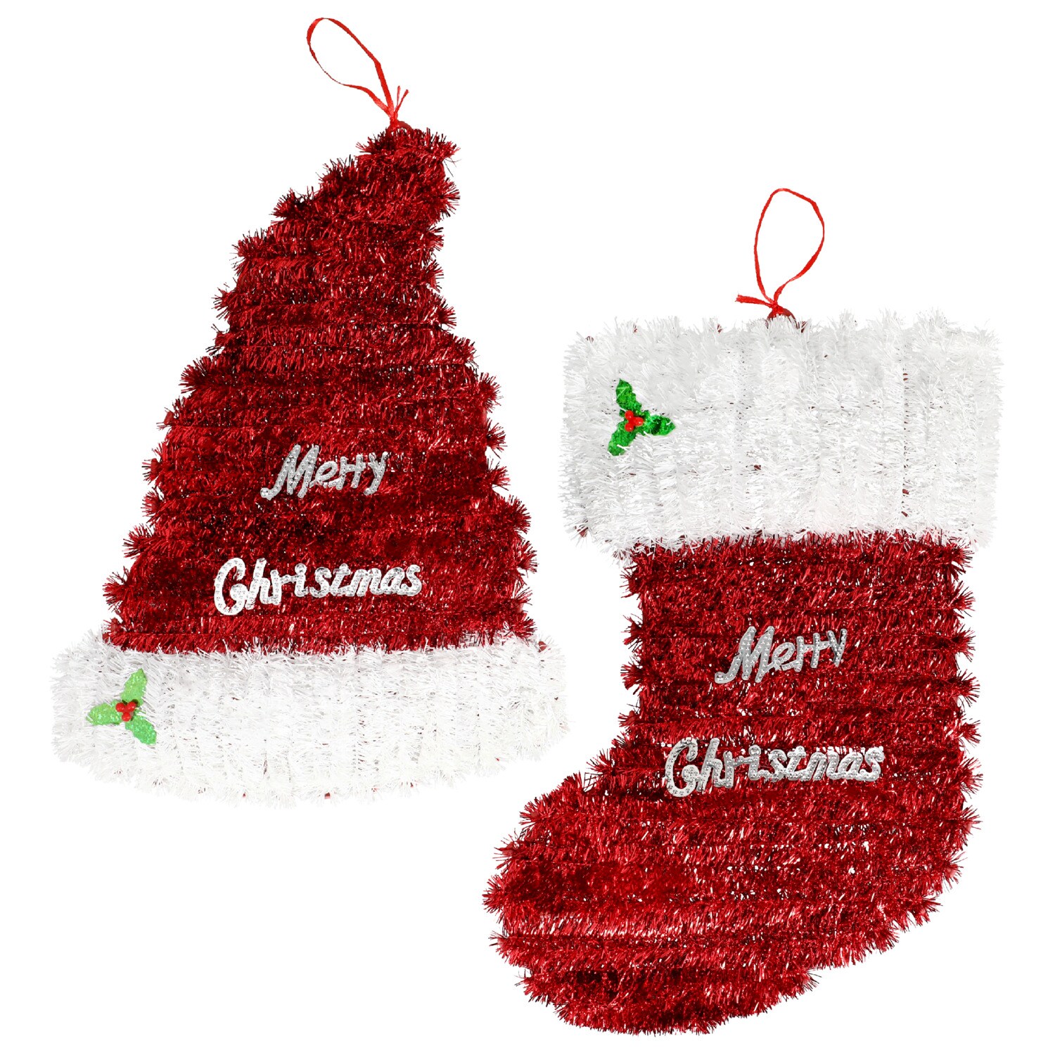 Christmas House Tinsel Decor, Assorted Shapes — coming to Dollar Tree Aug 29, 2026