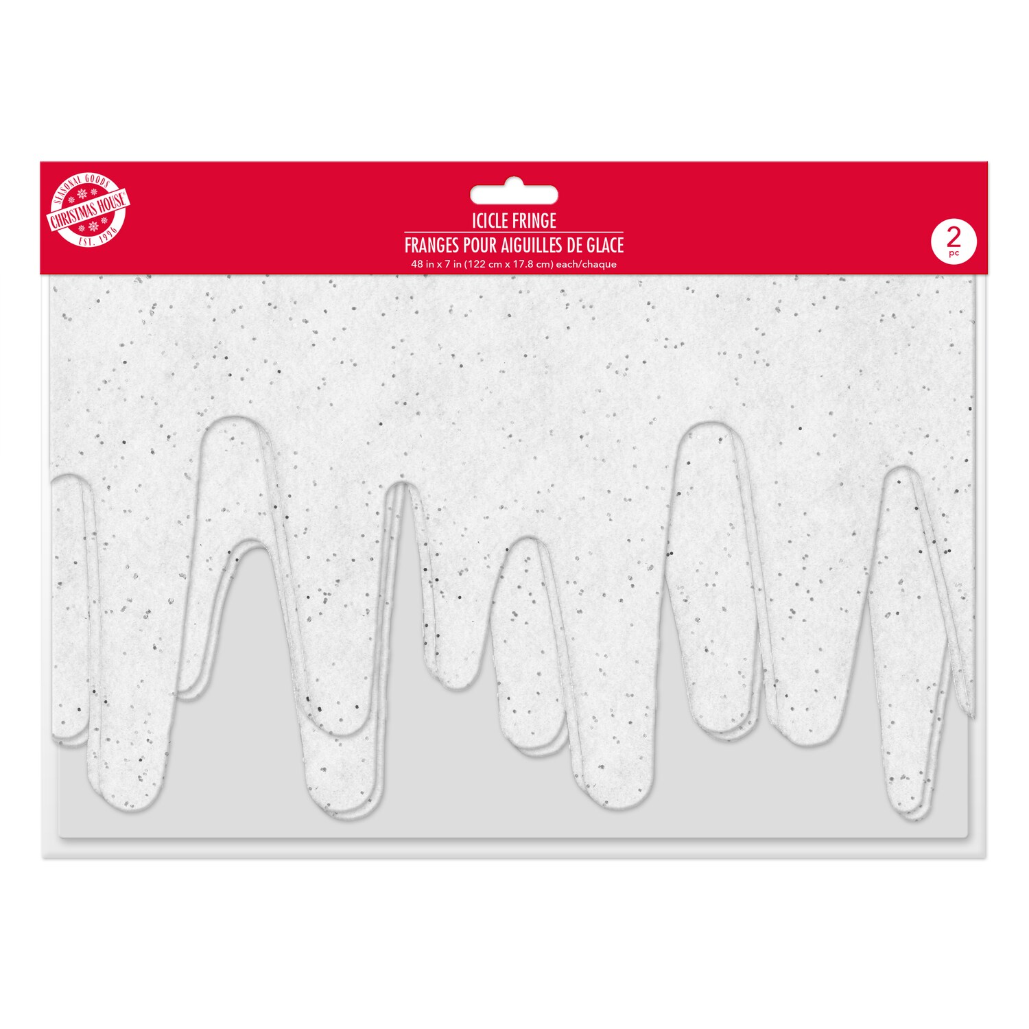 Christmas House Icicle Fringe, 2-pc Pack. — coming to Dollar Tree Sep 18, 2026