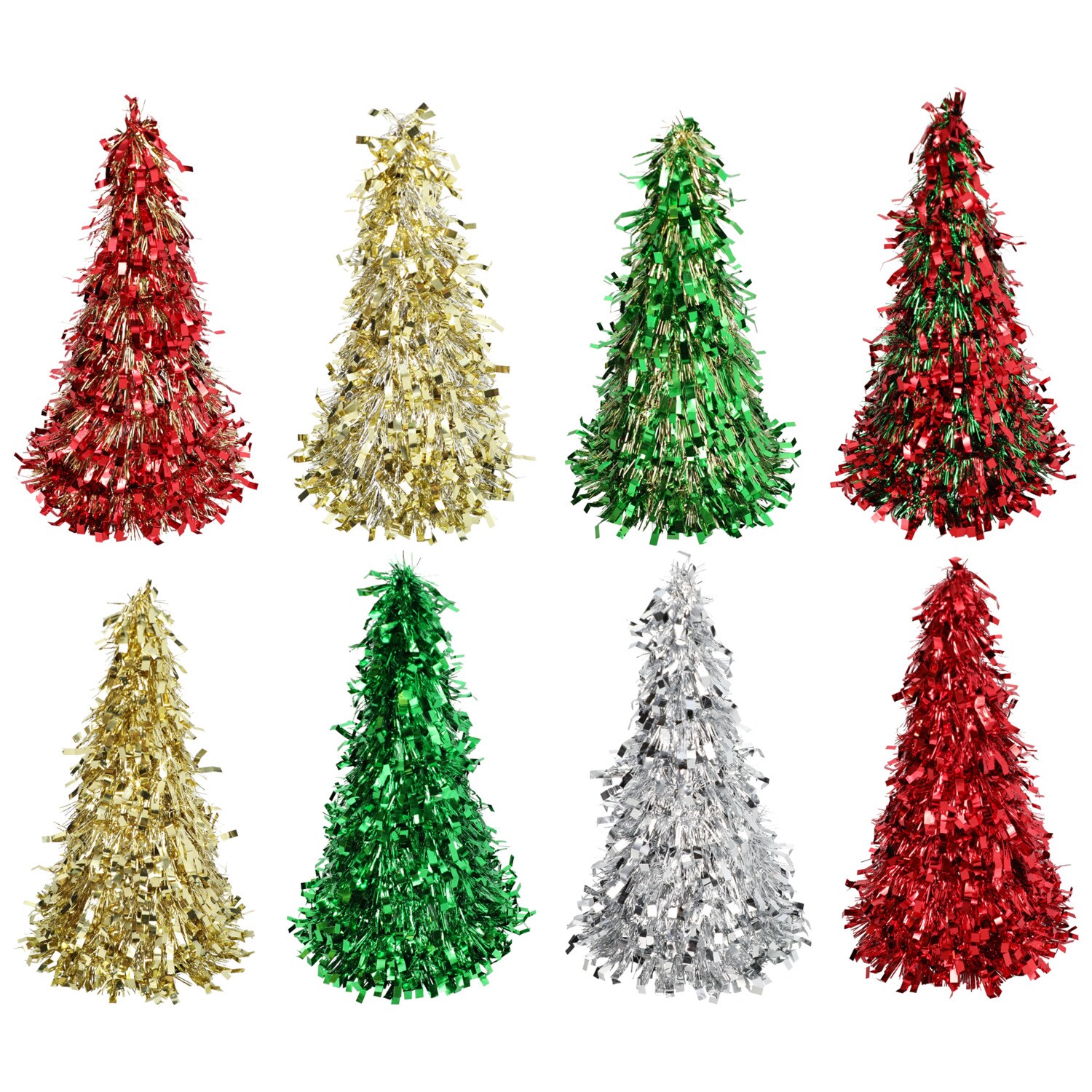 Christmas House Tinsel Tree Decor, Assorted Colors — coming to Dollar Tree Aug 29, 2026