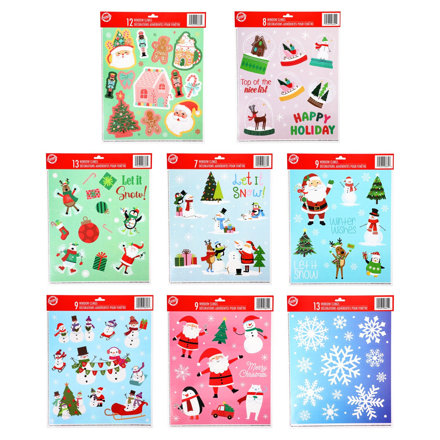 Christmas House Decorative Window Cling Pack, Assorted Designs — coming to Dollar Tree Aug 23, 2026