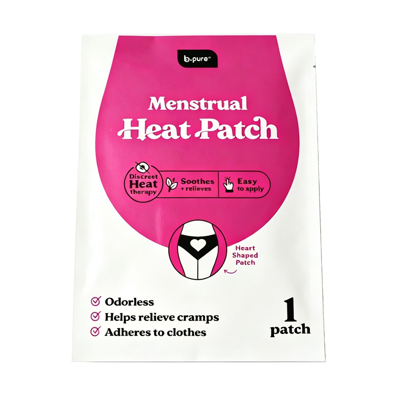 b.pure Menstrual Heart-shaped Heat Patch — coming to Dollar Tree Sep 1, 2026