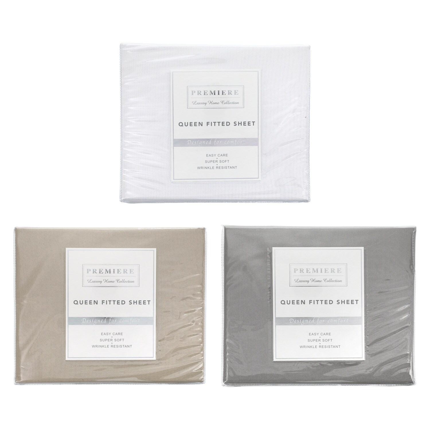 Premiere Luxury Home Collection Queen Fitted Sheet, Assorted Colors — coming to Dollar Tree Sep 20, 2026
