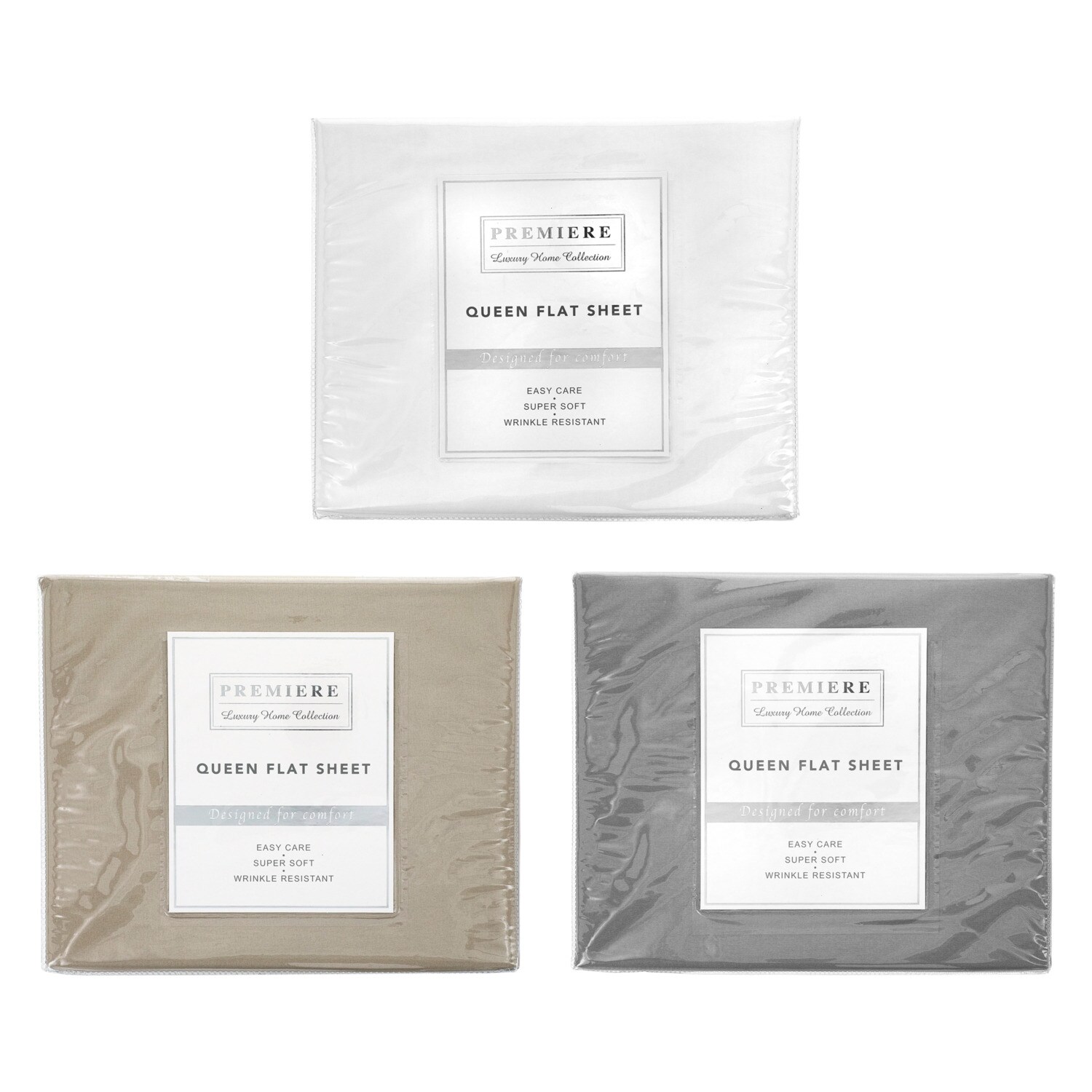 Premiere Luxury Home Collection Queen Size Flat Sheet, Assorted Colors — coming to Dollar Tree Sep 20, 2026