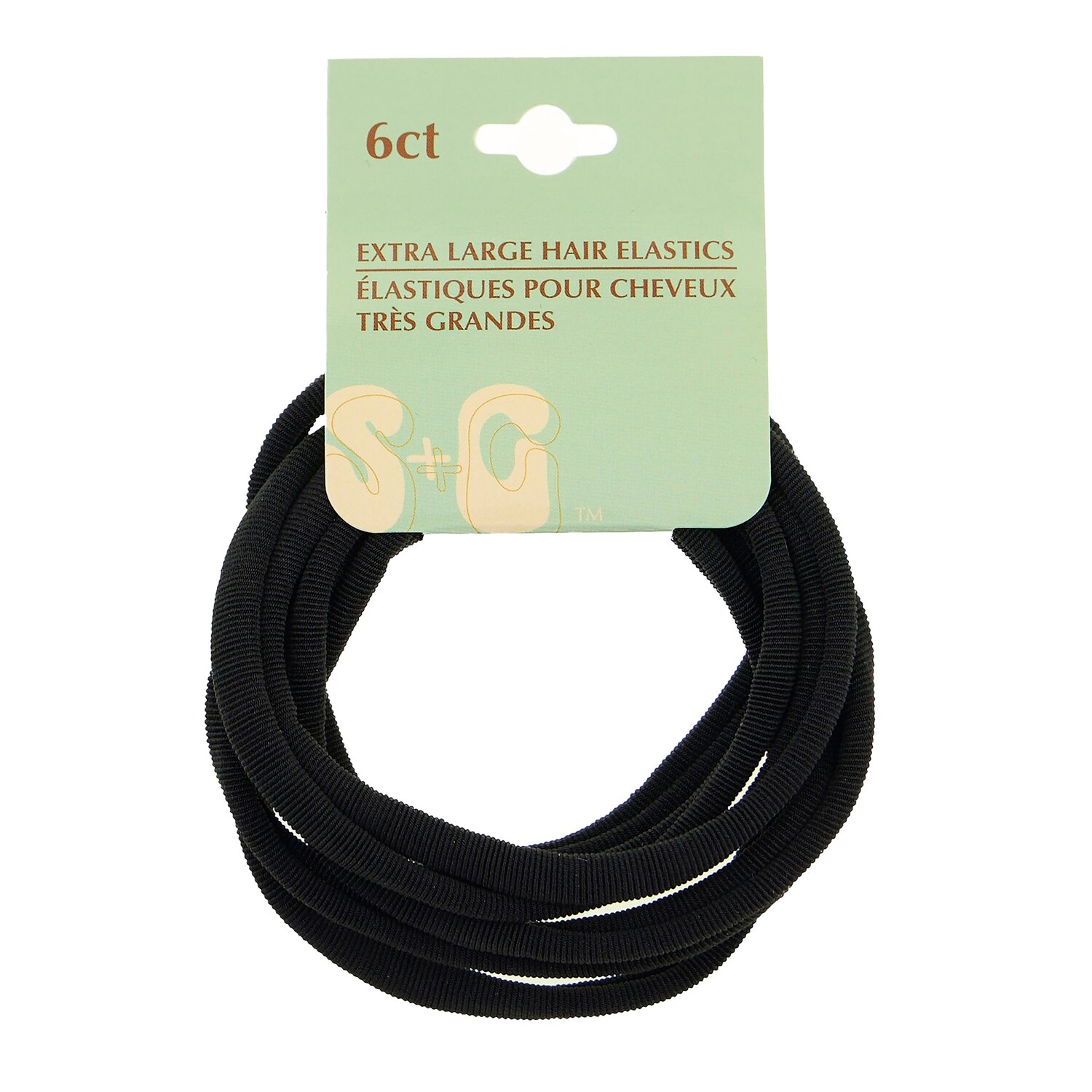 S+G Extra Large Black Hair Elastics, 6-pc Pack. — coming to Dollar Tree Aug 28, 2026