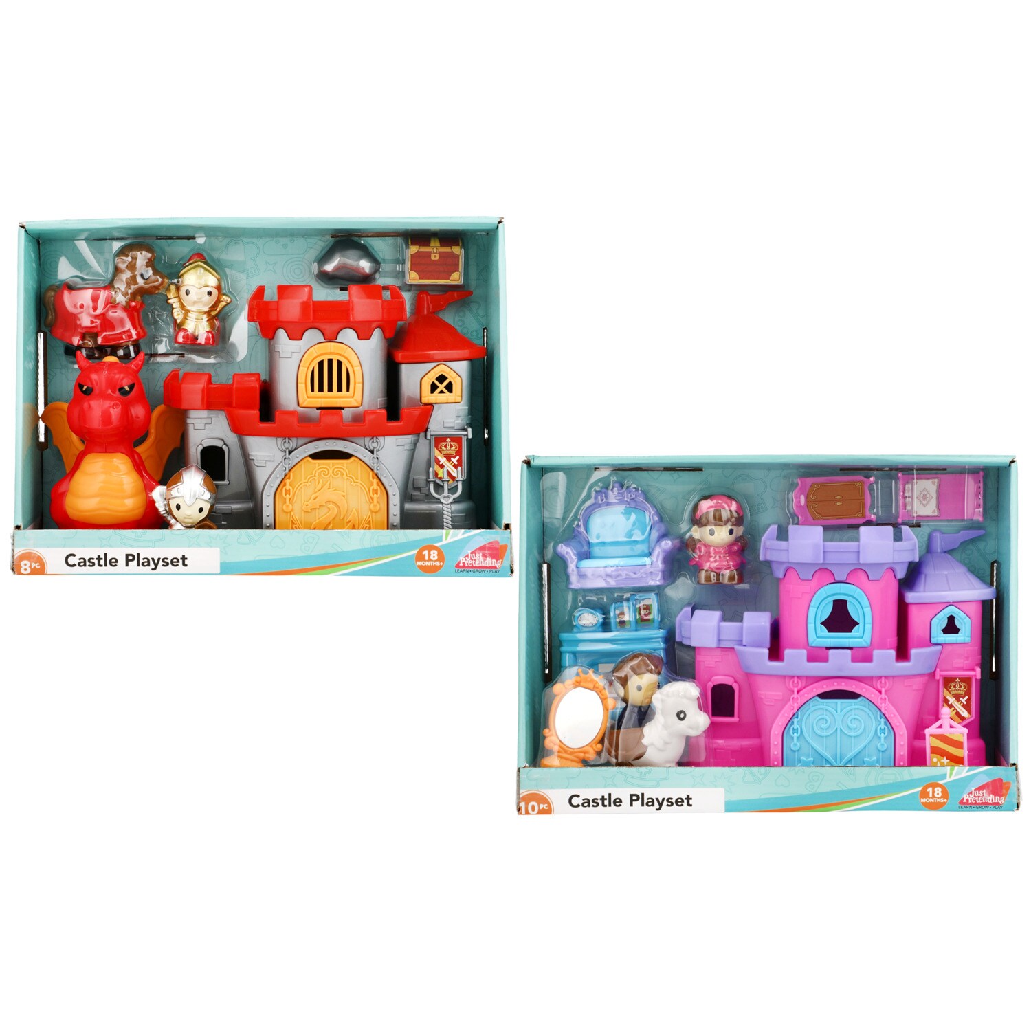 Just Pretending Castle Playset, Assorted Designs, 8-pc And 10-pc Pack. — coming to Dollar Tree Aug 29, 2026