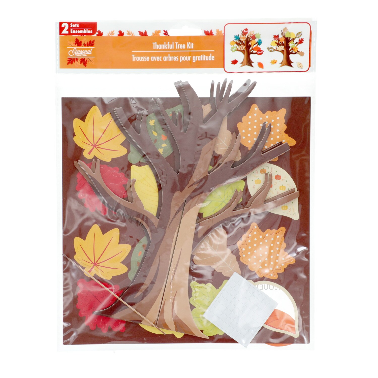 Seasonal Collection Harvest-themed Thankful Tree Decoration Kit, 2-pc Pack — coming to Dollar Tree Sep 19, 2026