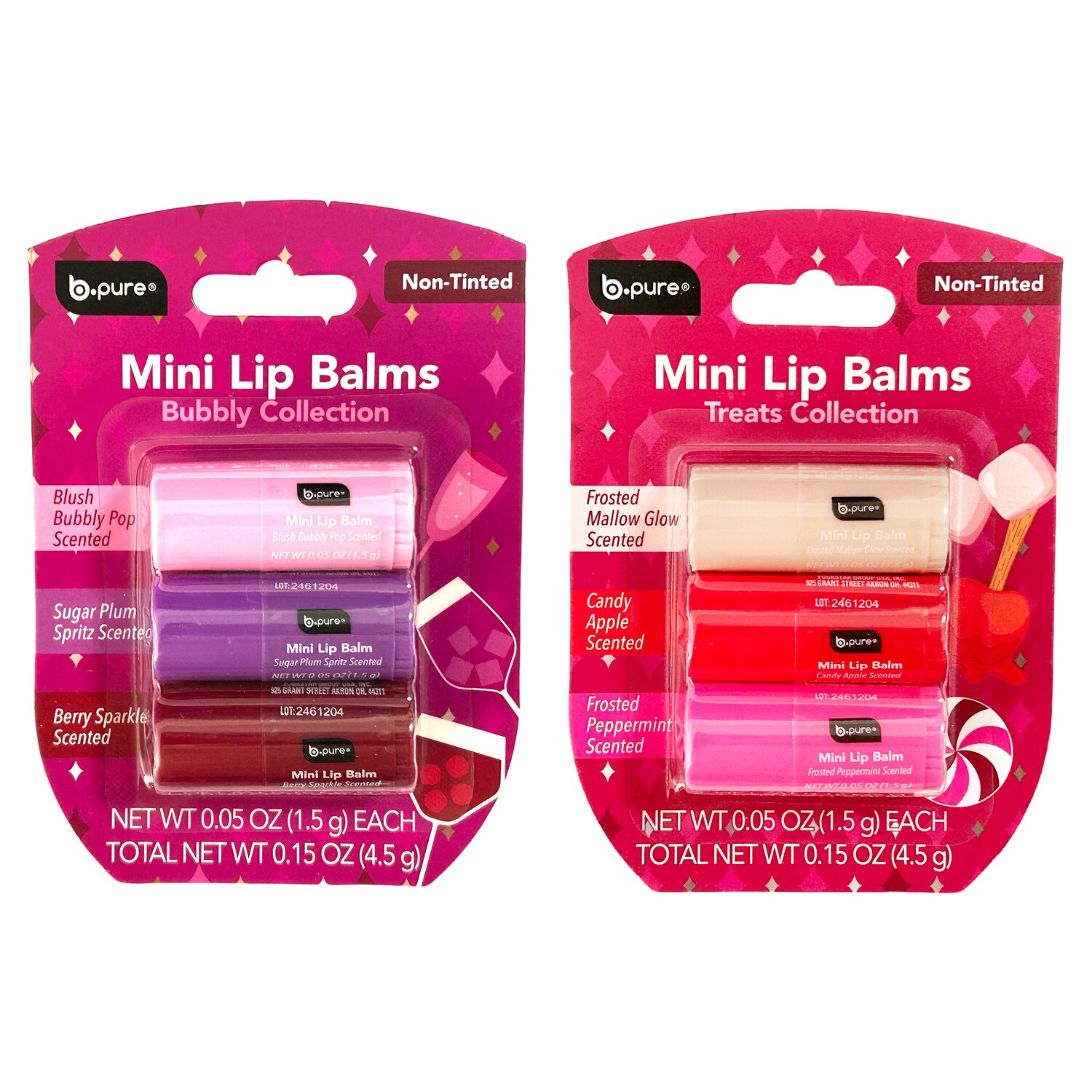 B Pure Mini Lip Balm, Assorted Scents, 3-pc Pack — coming to Dollar Tree Aug 28, 2026