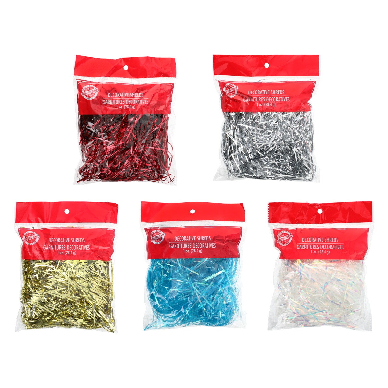 Christmas House Decorative Shred Pack, Assorted Colors — coming to Dollar Tree Sep 10, 2026