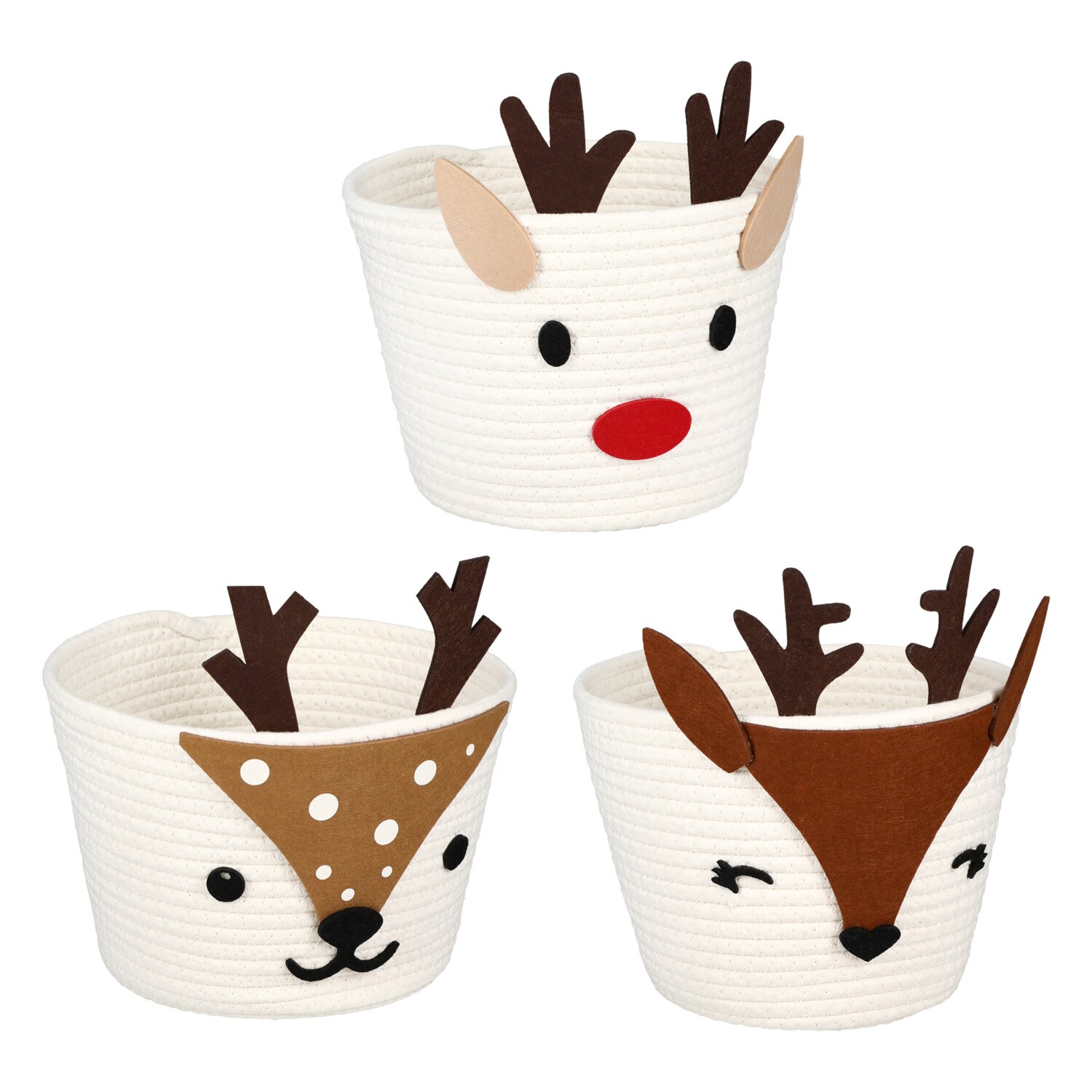 Home Decor Reindeer-themed Woven Basket, Assorted Designs — coming to Dollar Tree Aug 28, 2026