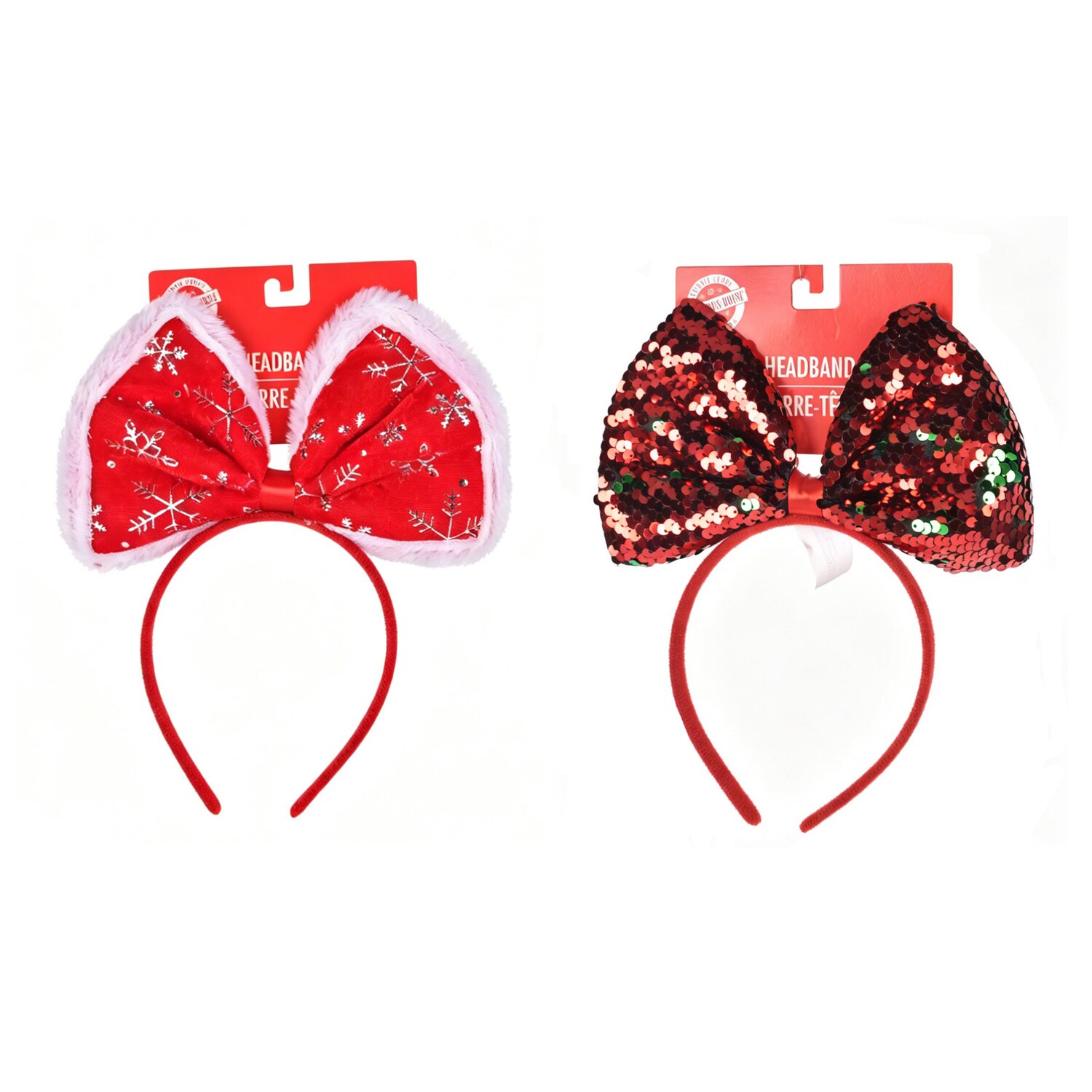 Christmas House Bow Headband, Assorted Materials — coming to Dollar Tree Sep 16, 2026