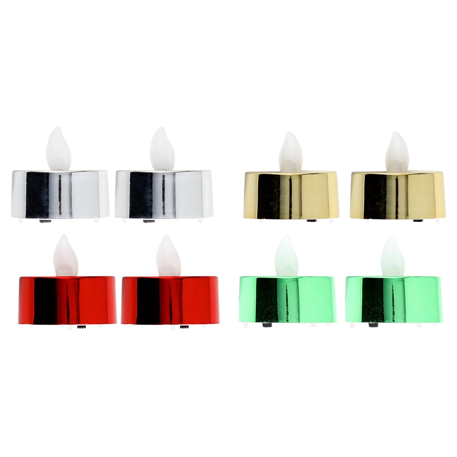 Christmas House LED Metallic Tealight Candle, Assorted Colors, 2-pc Pack — coming to Dollar Tree Sep 18, 2026